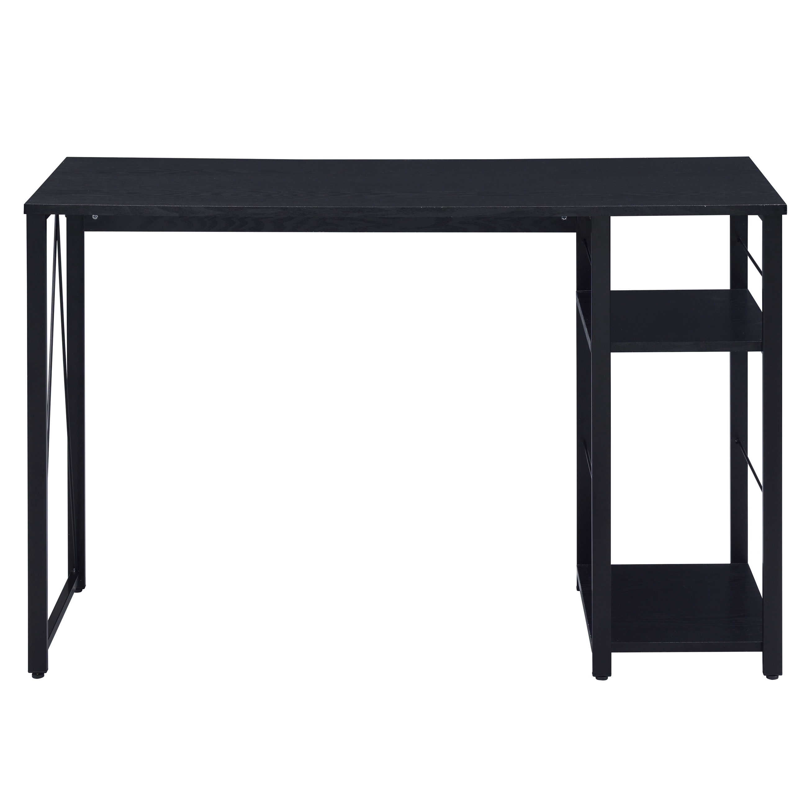 Black 2-Shelf Rectangular Writing Desk