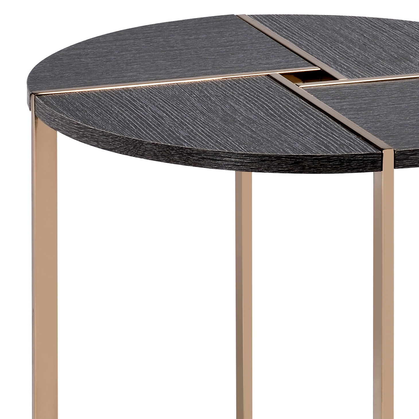 Black and Champagne Round End Table