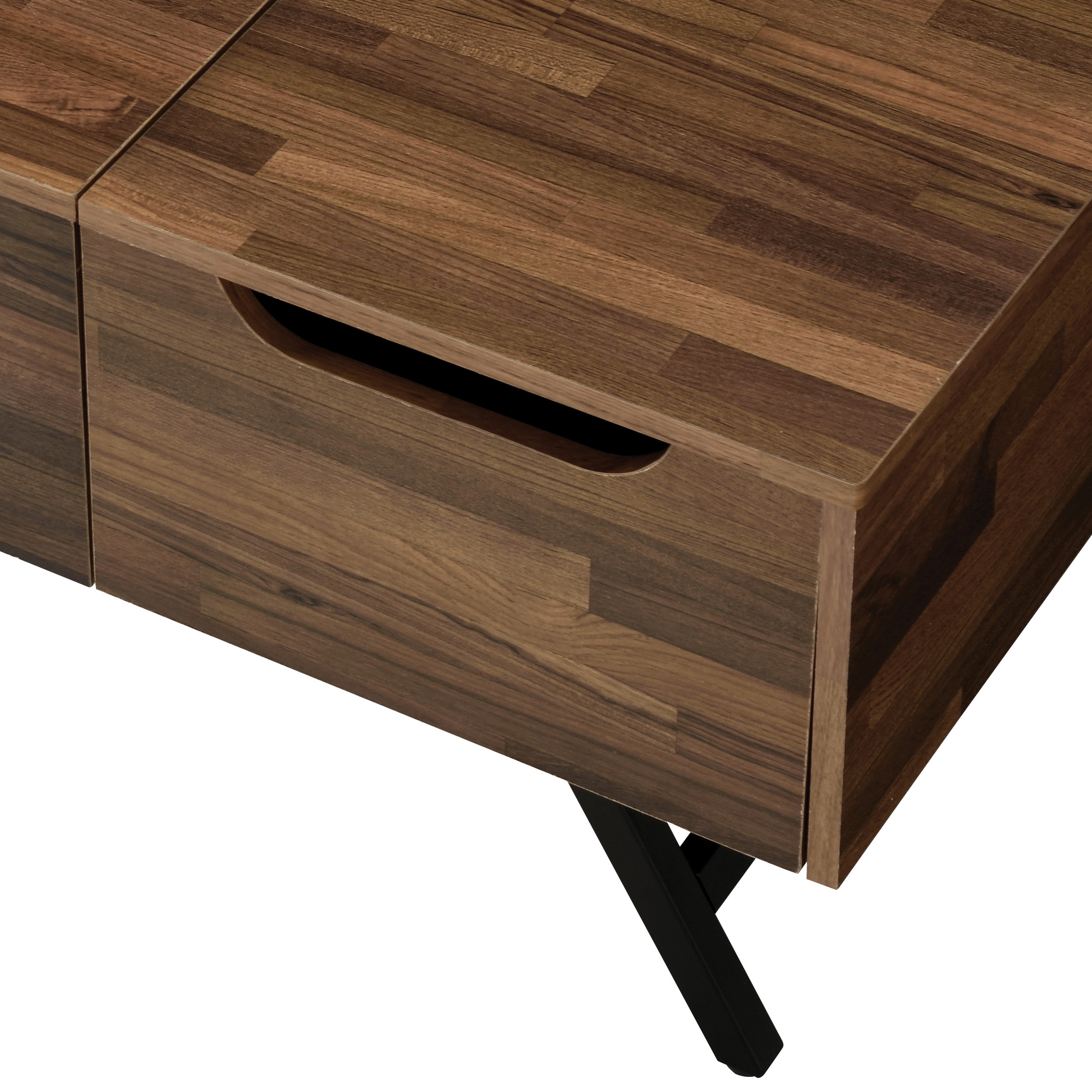 Walnut 1-Drawer Coffee Table with Lift Top