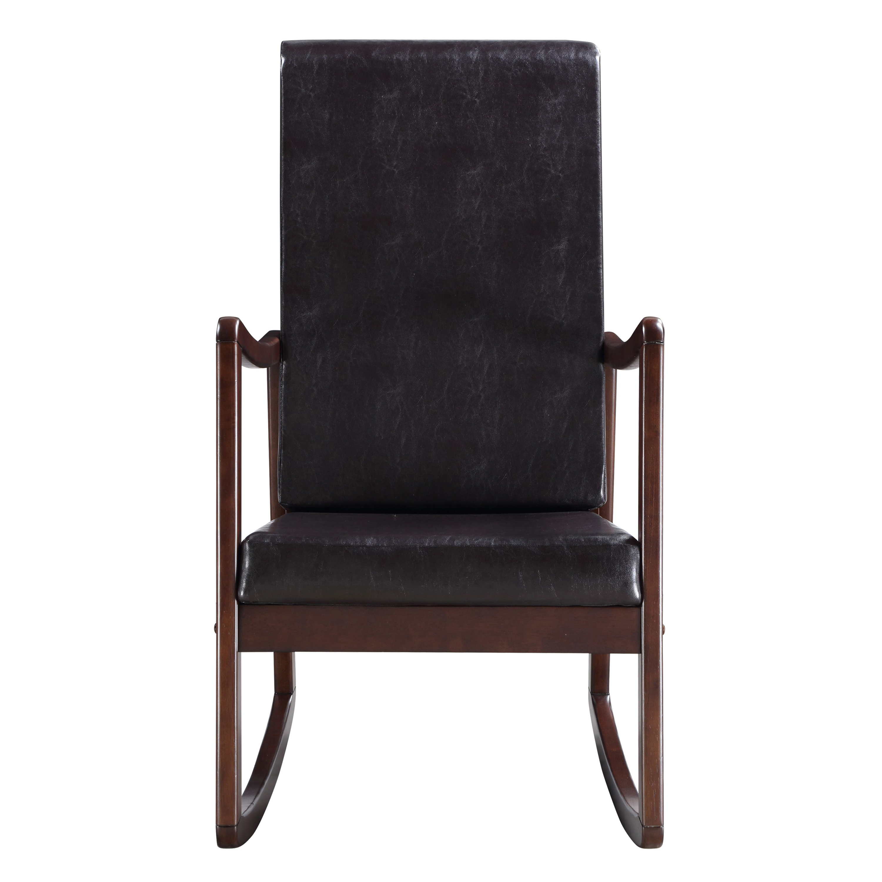 Dark Brown and Espresso Rocking Chair with Armrest