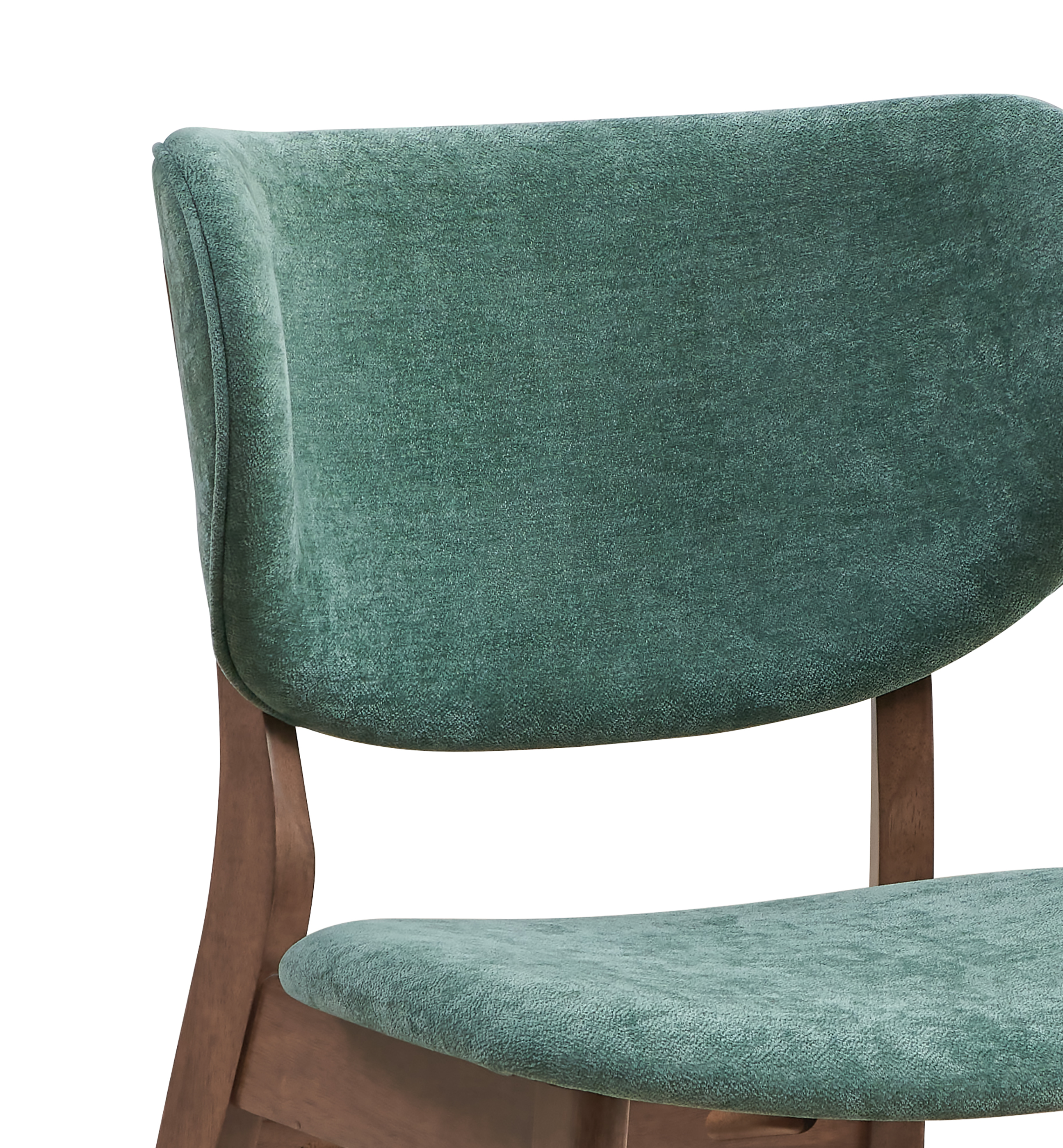 Green and Walnut Padded Side Chair (Set of 2)