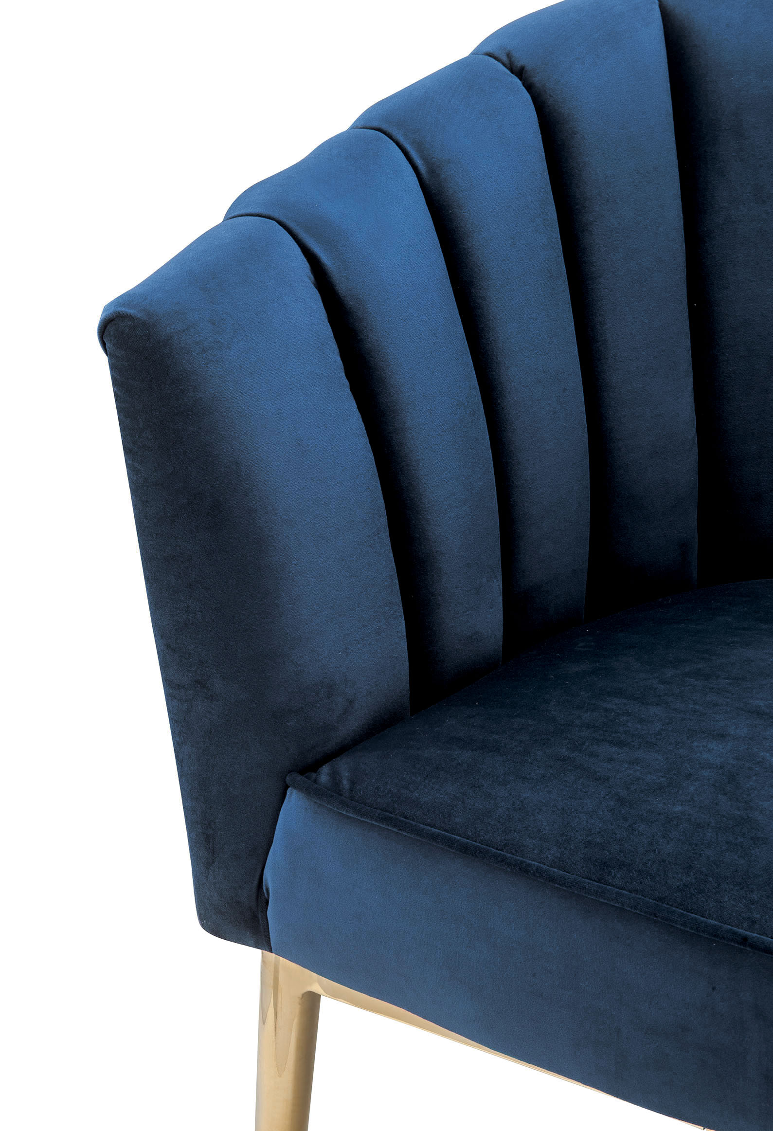 Midnight Blue and Gold Tufted Accent Chair