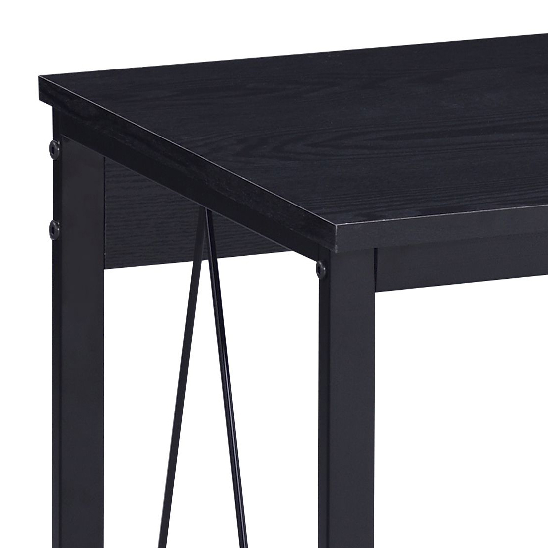 Black 35.5" Writing Desk with Metal Sled Base