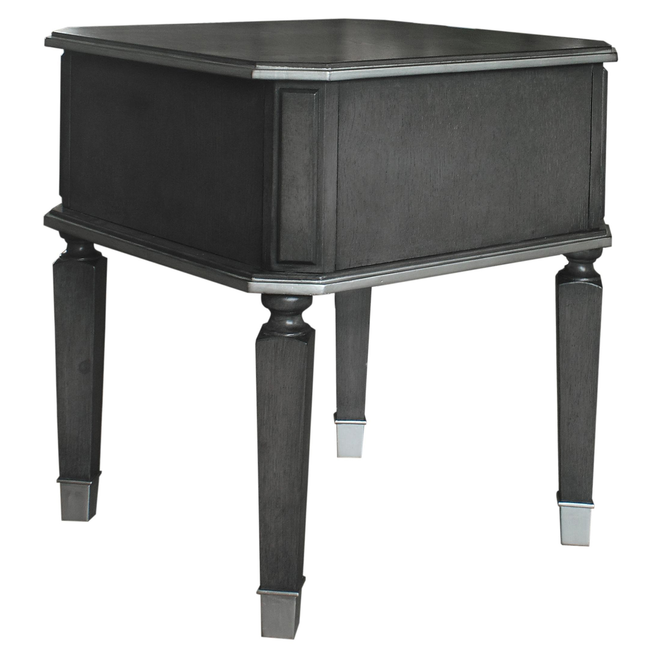 Charcoal and Light Grey End Table with 1 Drawer