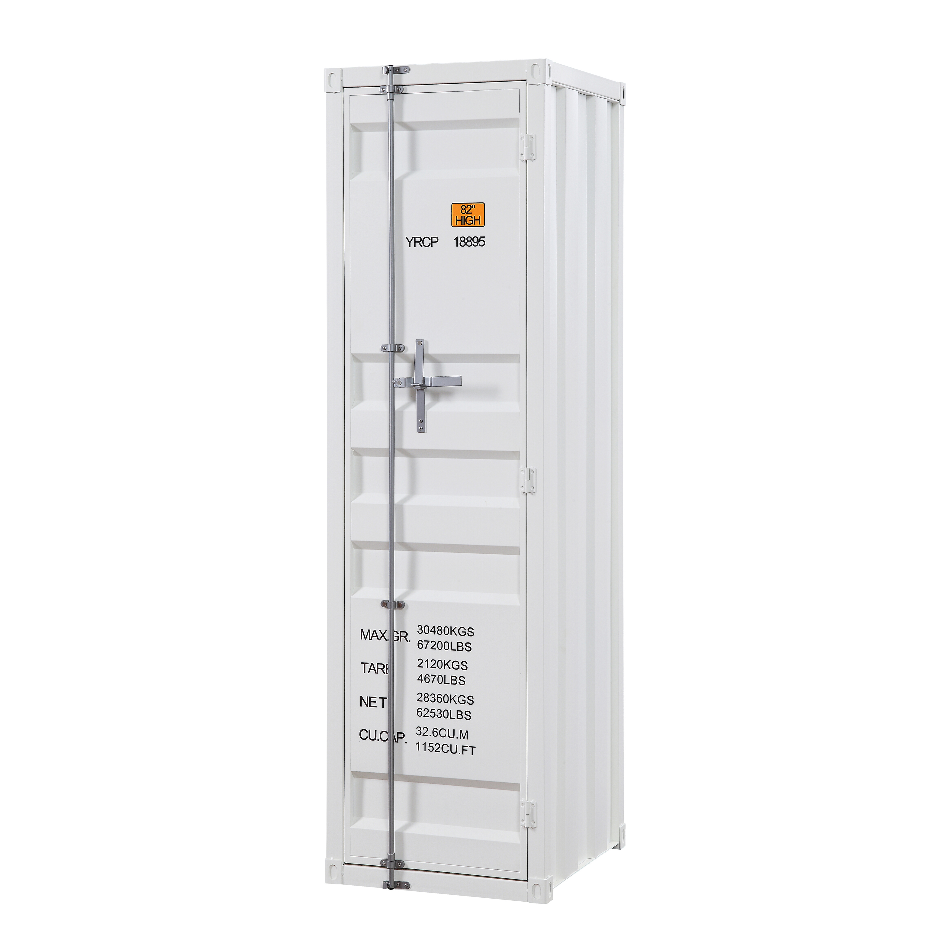 White Wardrobe with Full-length Container Lock