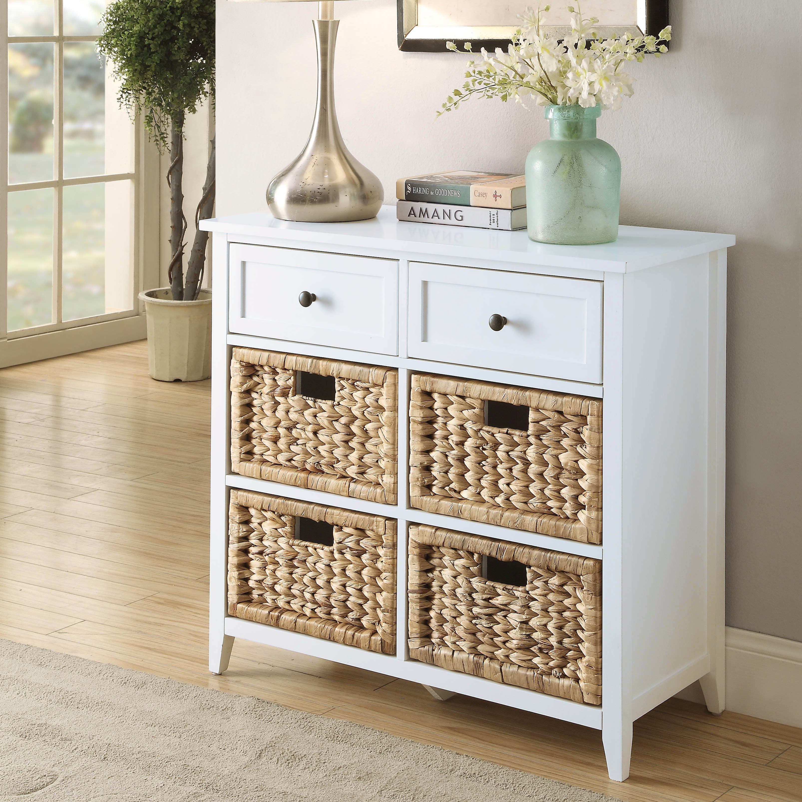 White 6-Drawer Console Cabinet