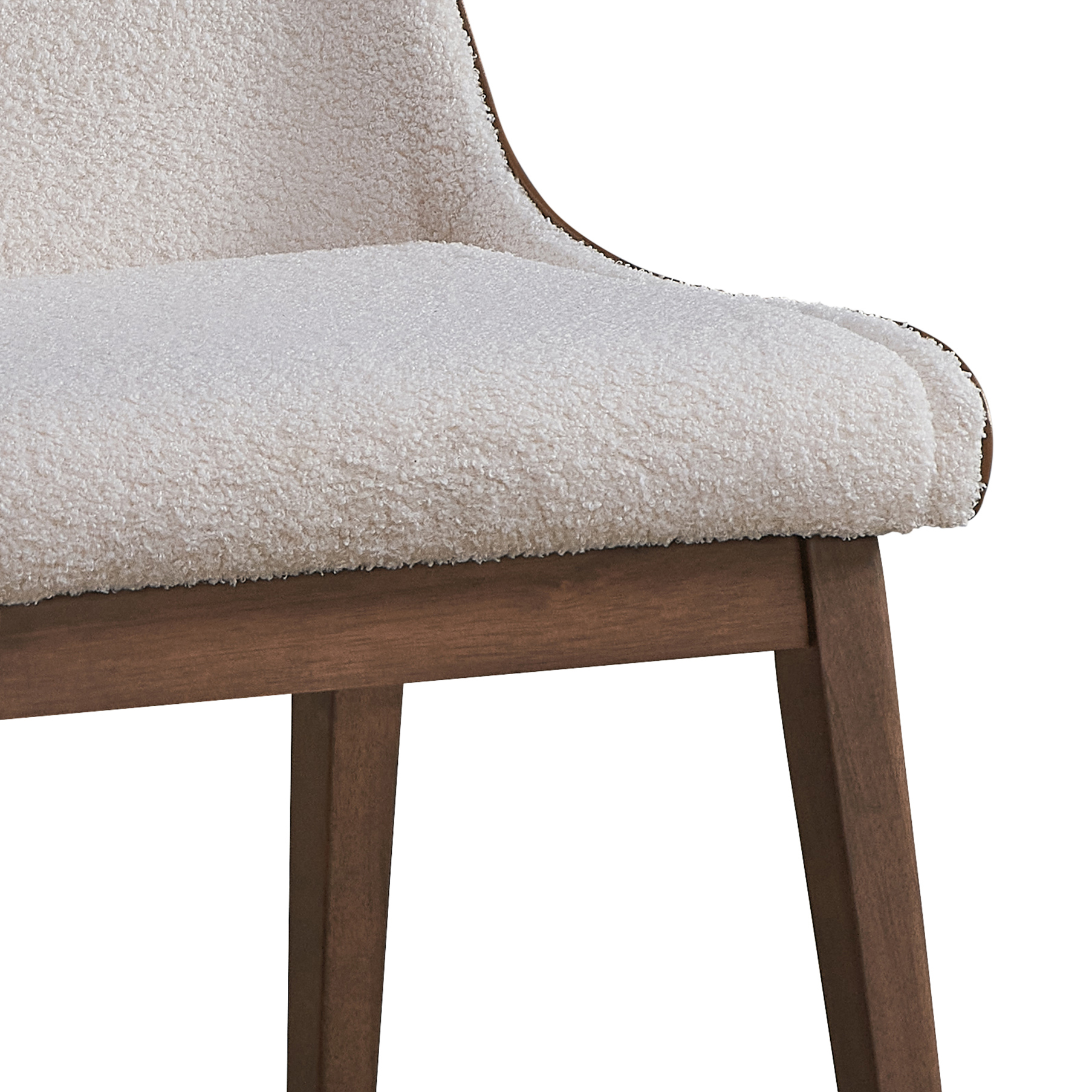 White and Brown Side Chair (Set of 2)