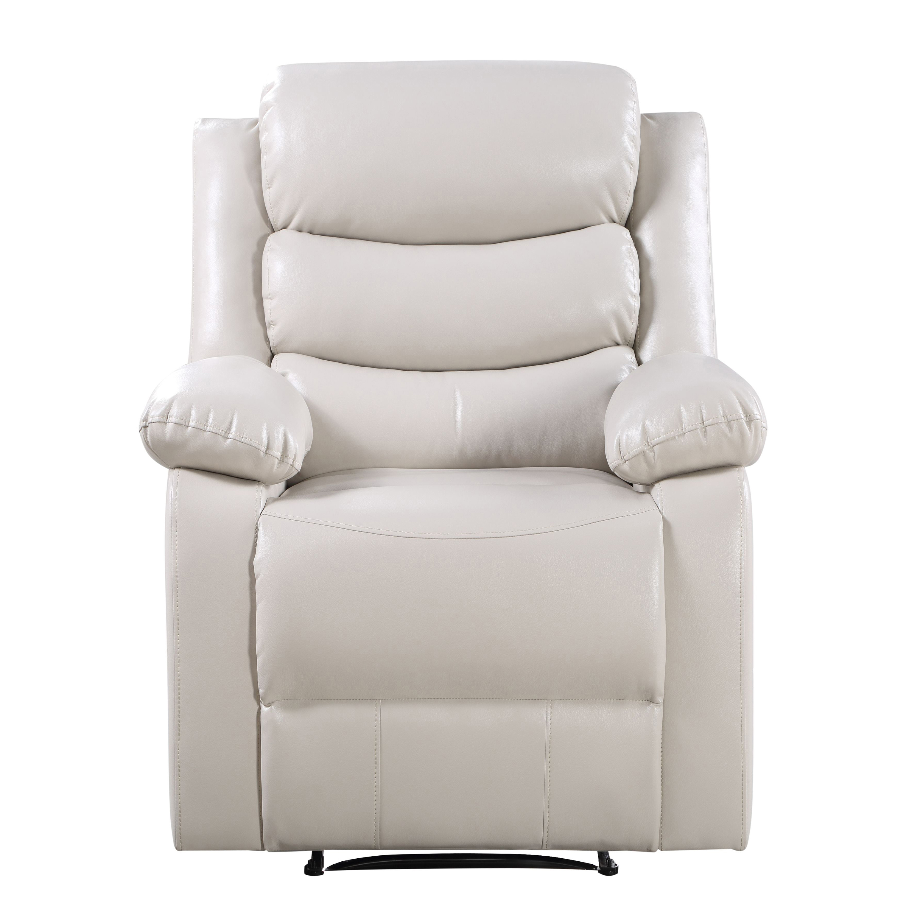 Beige Power Recliner with Pillow Top Arms