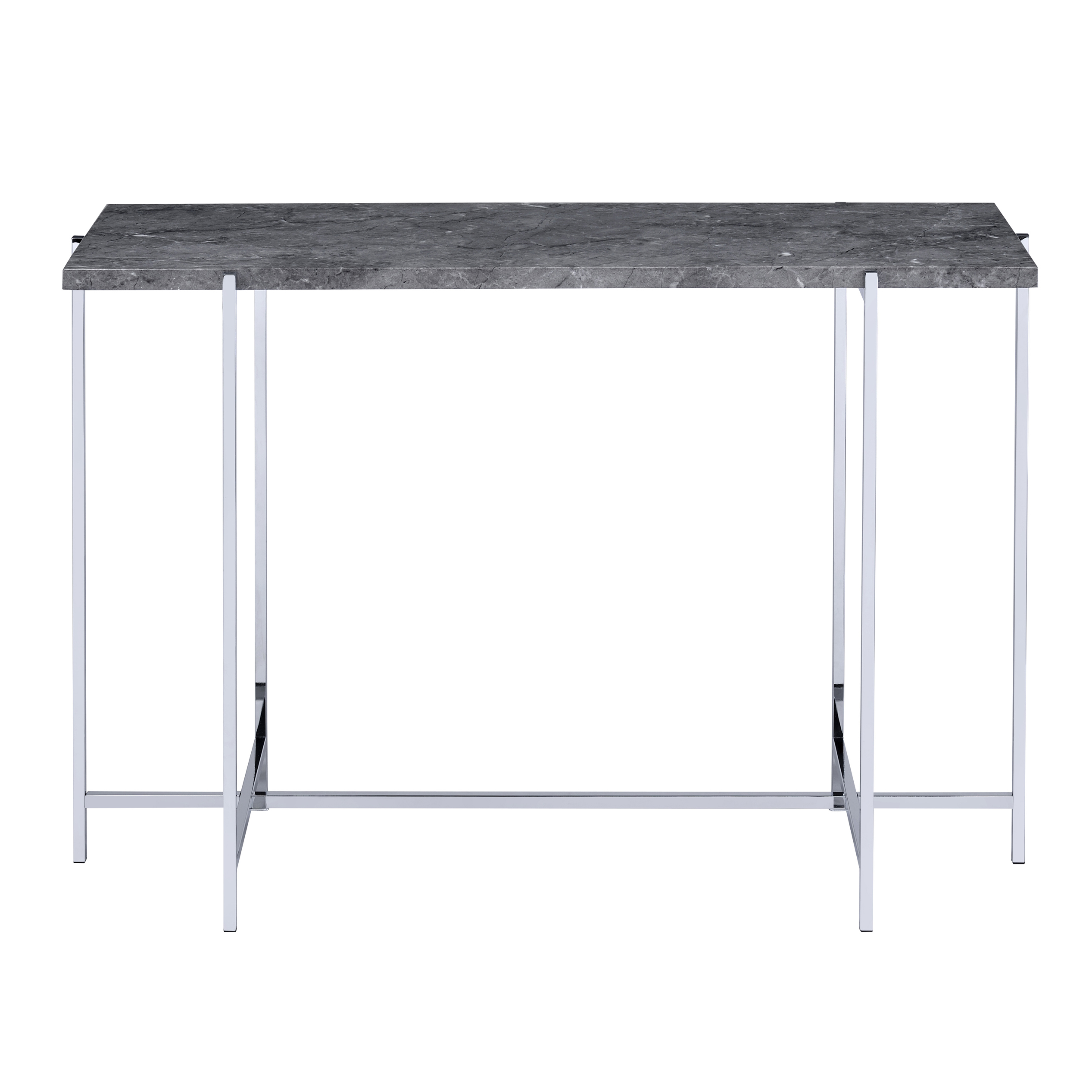 Grey and Chrome Rectangle Sofa Table