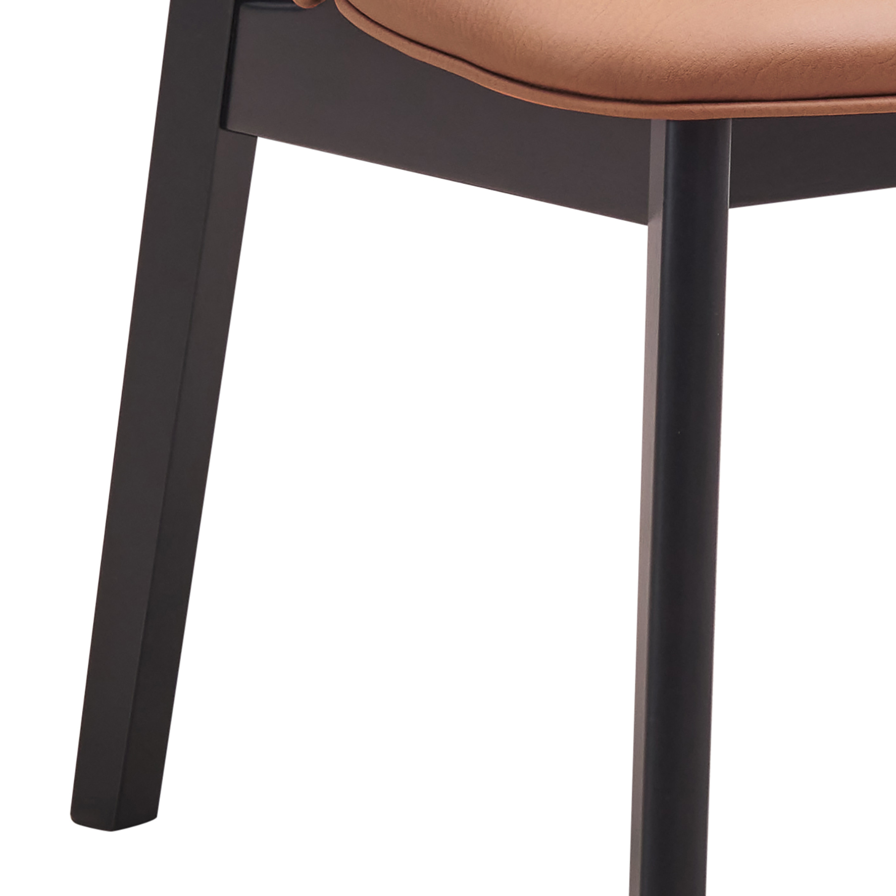 Camel Polish and Black Padded Side Chair (Set of 2)