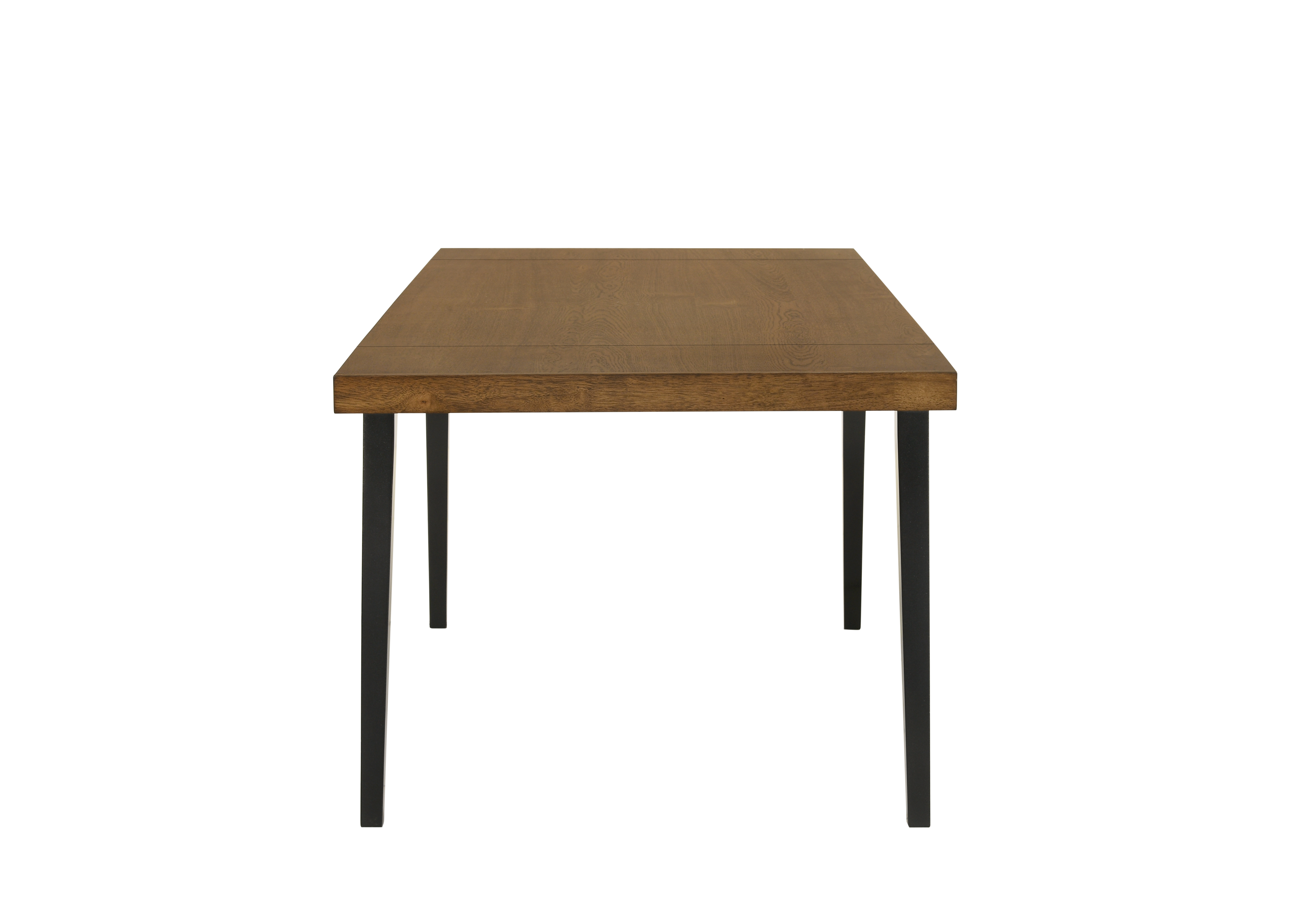 Walnut and Black Extendable Dining Table with 2 Leaf