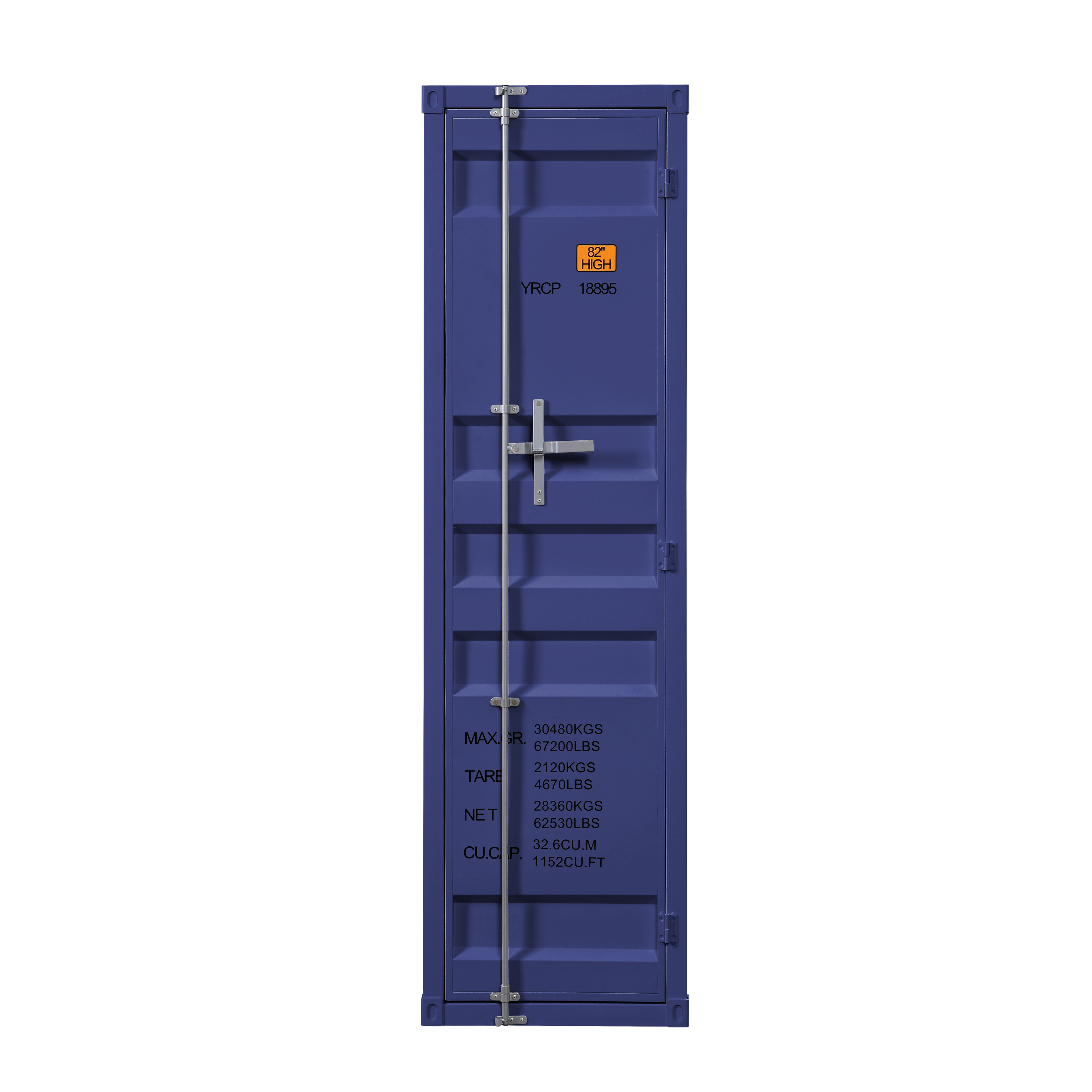 Blue Wardrobe with Full-length Container Lock