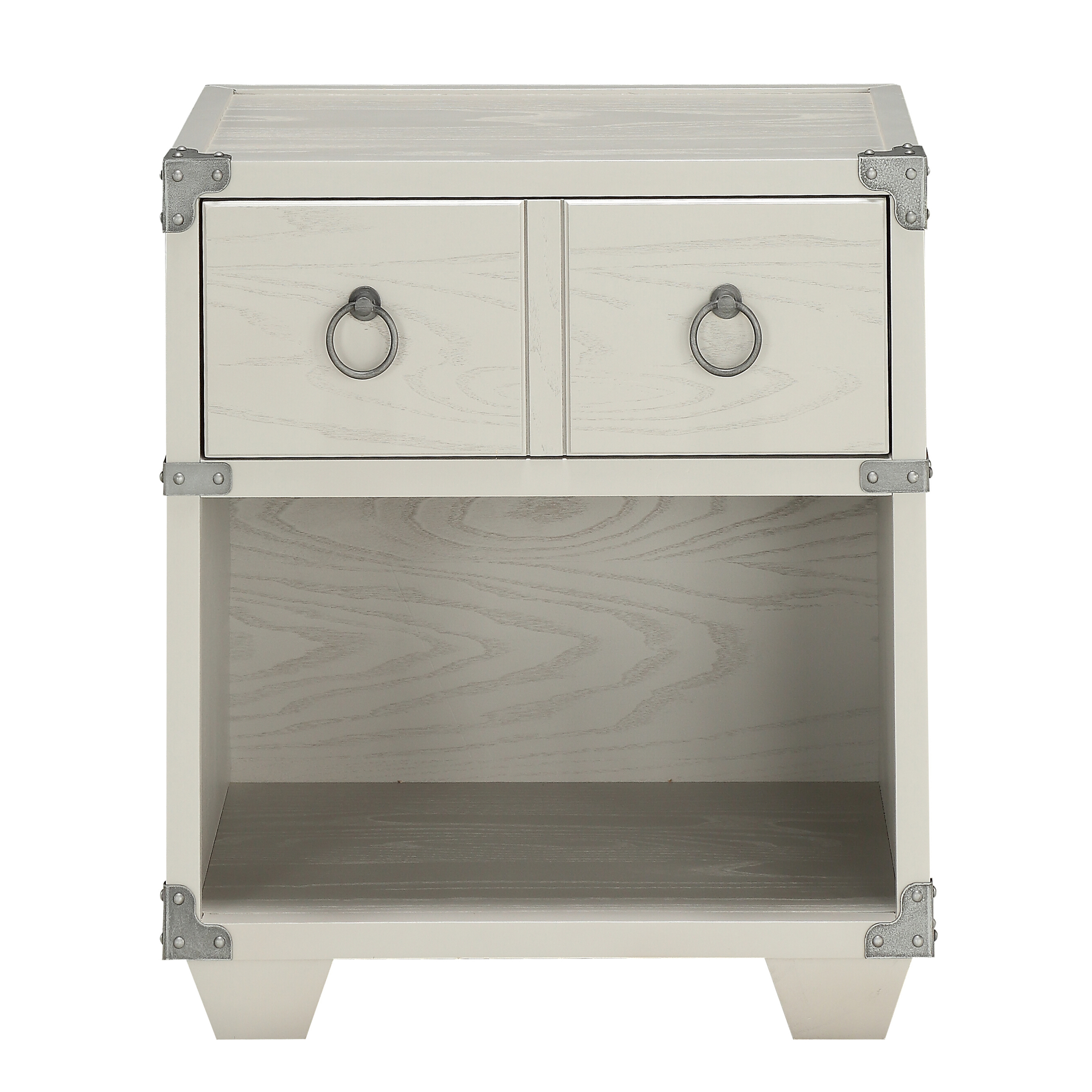 Grey 1-drawer Nightstand