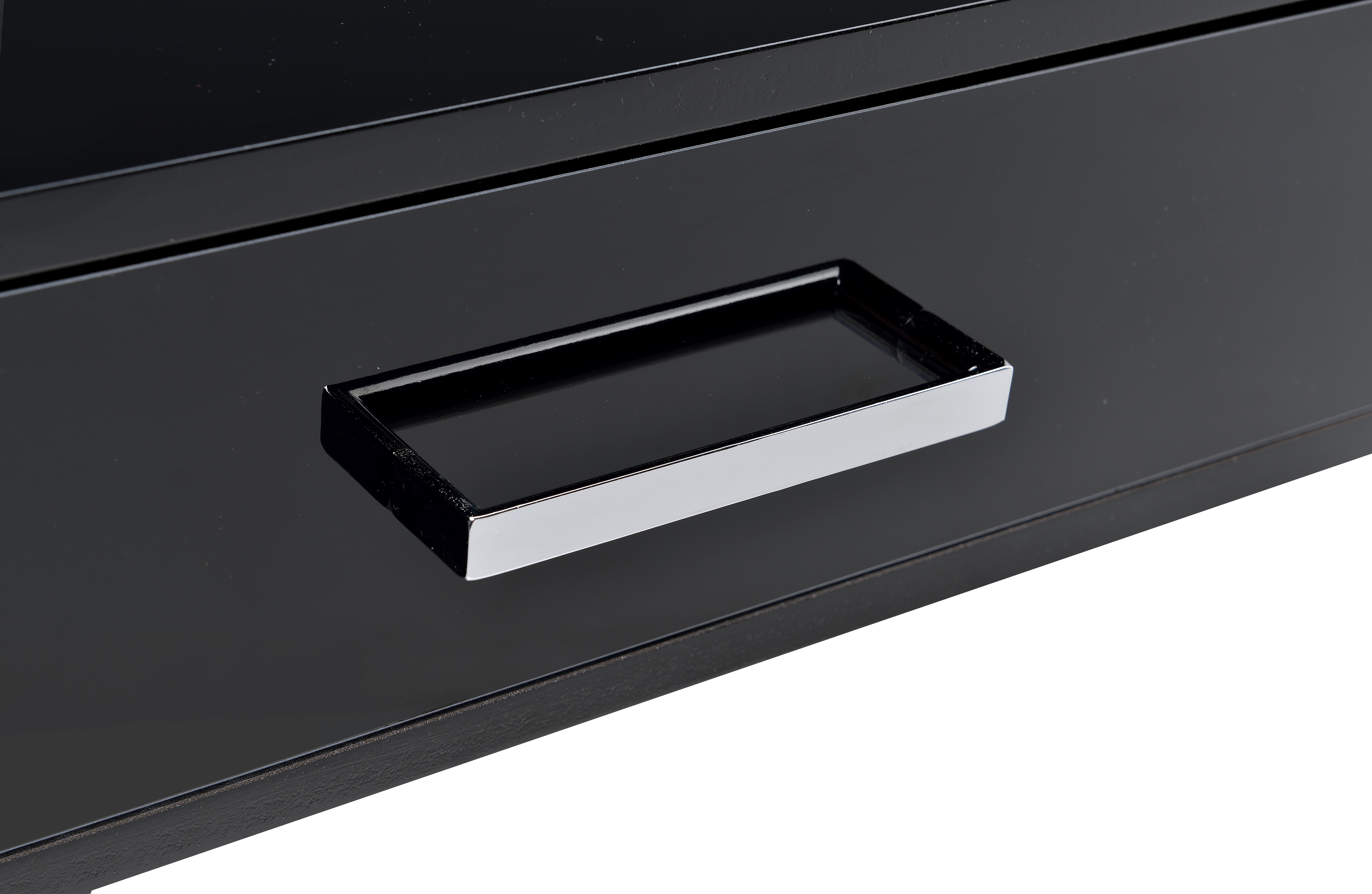 Black High Gloss and Chrome Writing Desk with USB Port