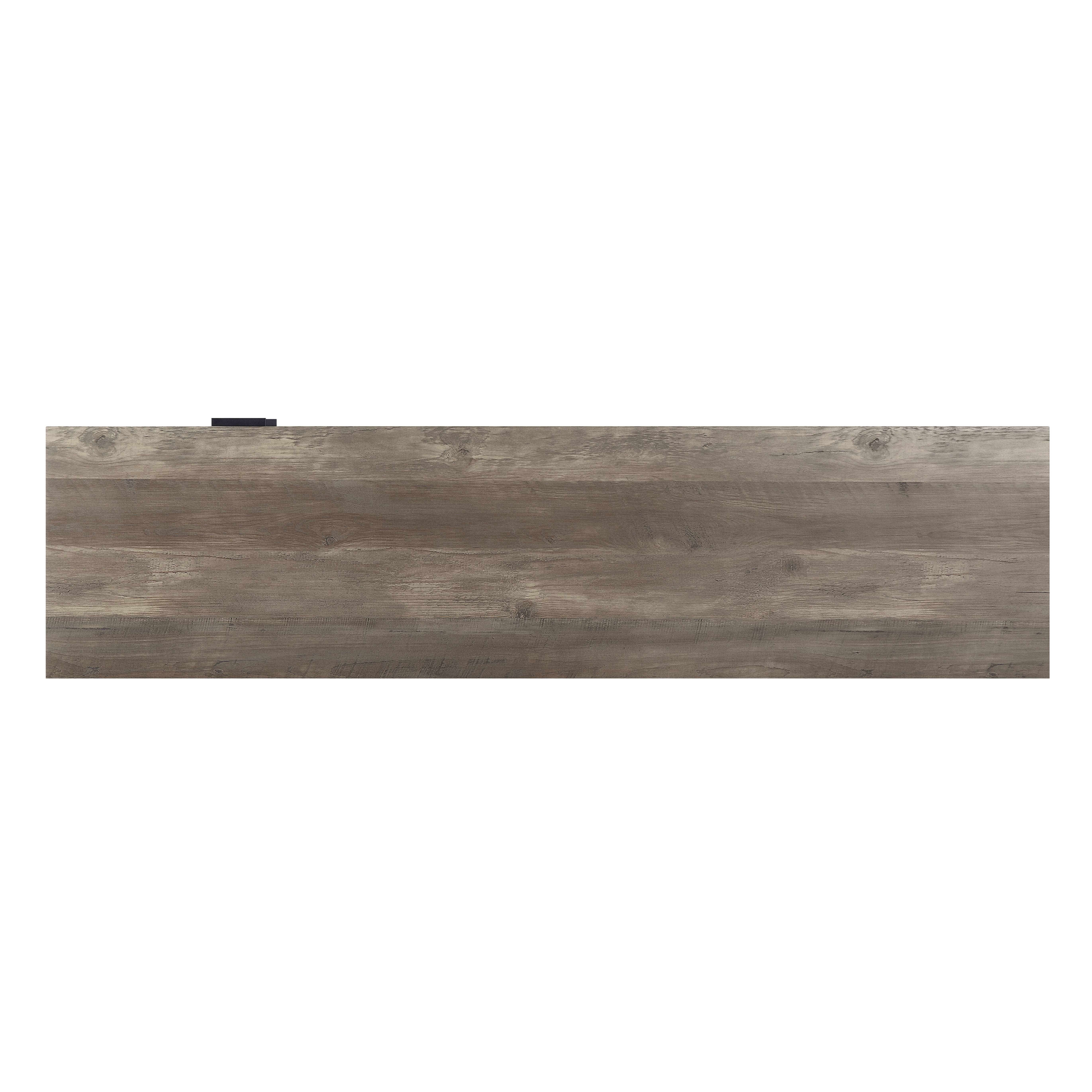 Rustic Oak And Black 2-Drawer TV Stand with Sliding Door