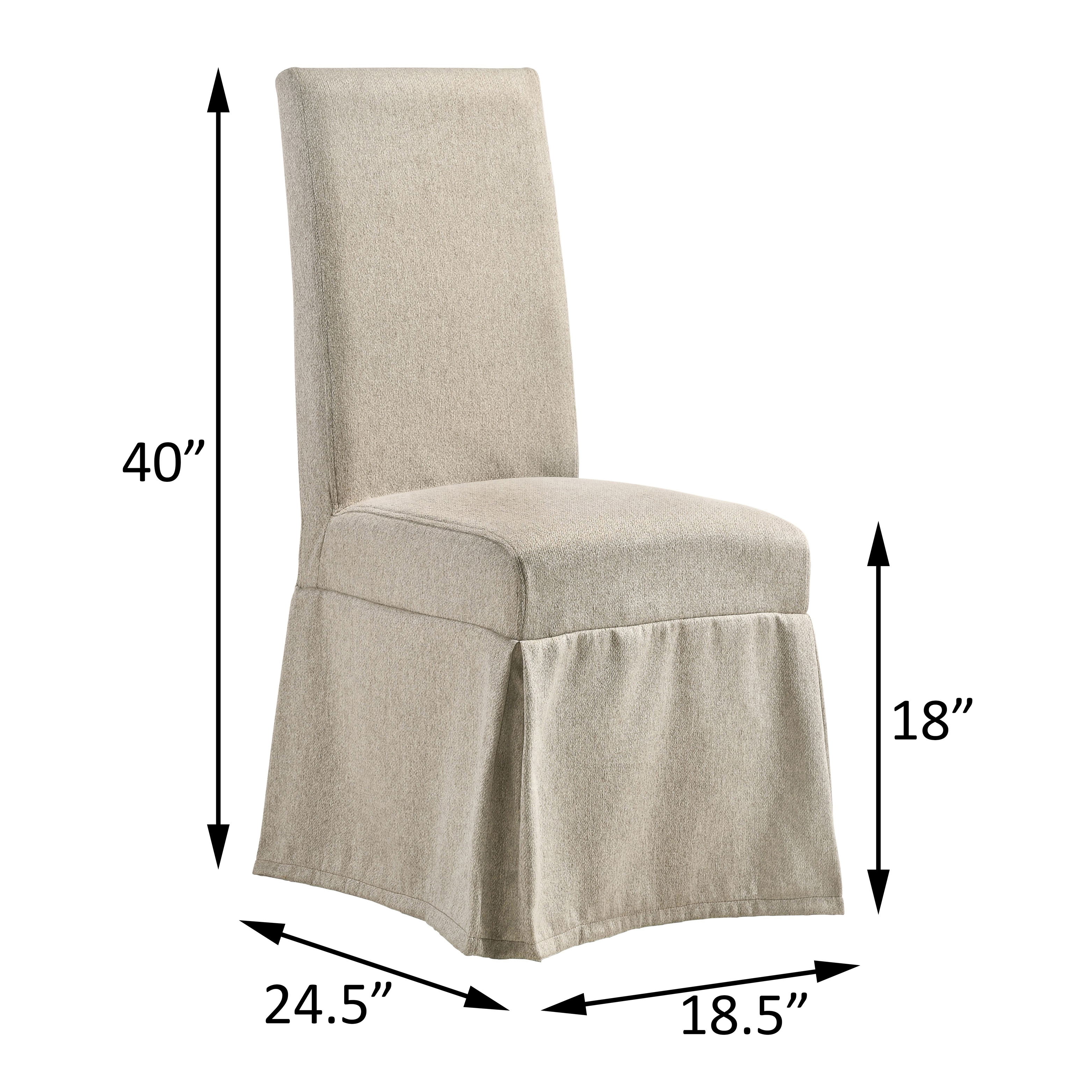 Tan Tight Back Side Chairs with Skirt (Set of 2)