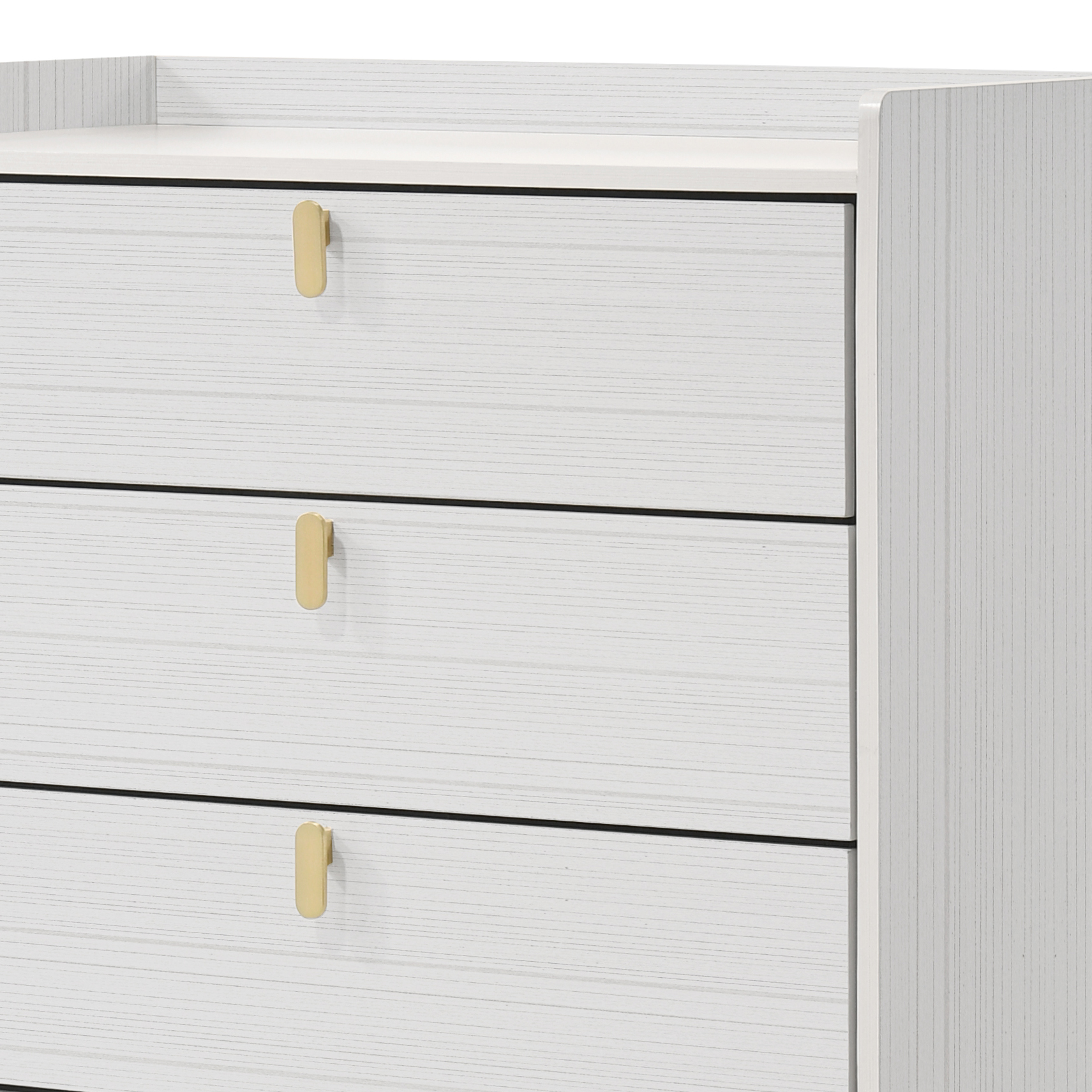 White 5-Drawer Chest with Pull Handles