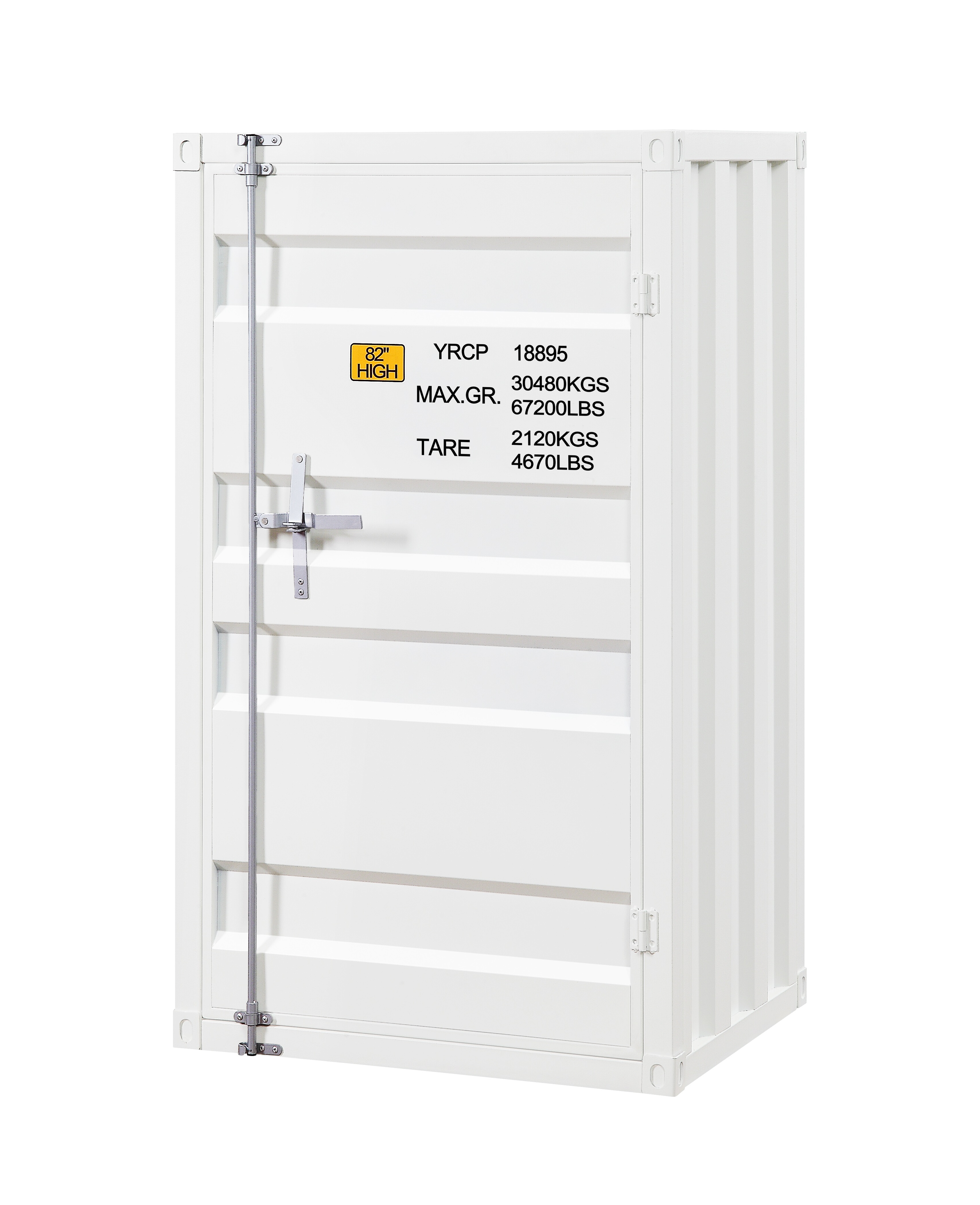 White 1-Door Chest with Container Lock