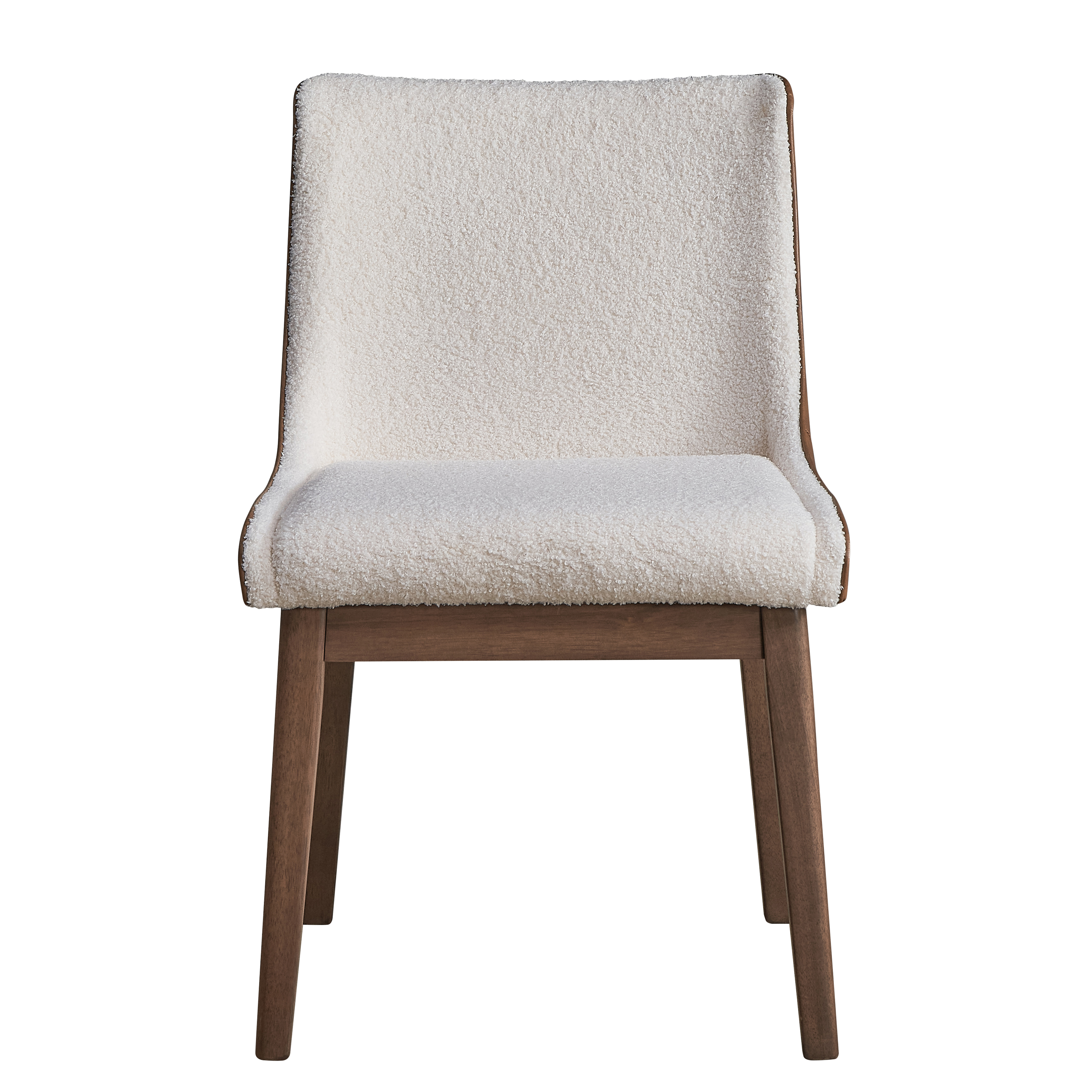 White and Brown Side Chair (Set of 2)