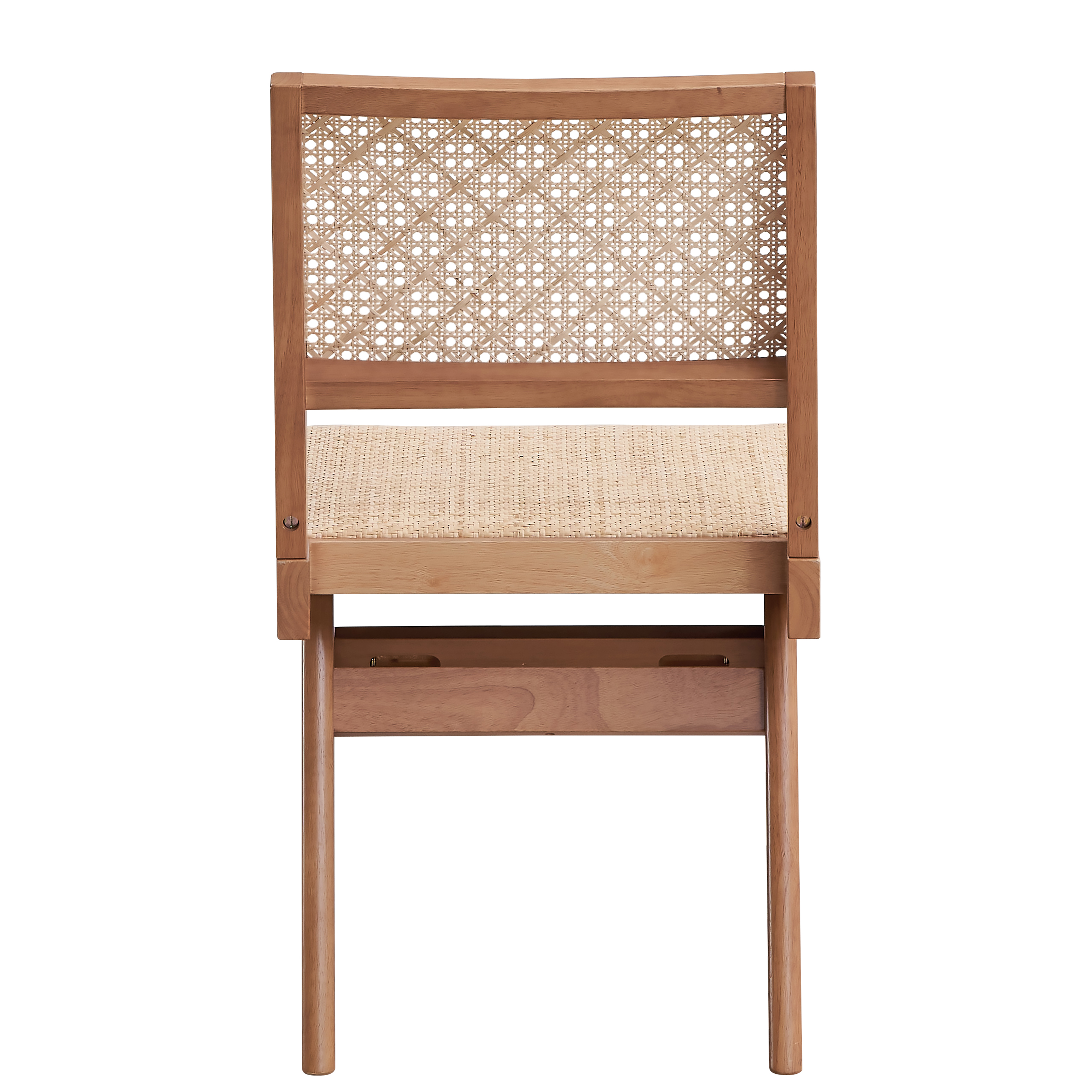 Beige and Natural Side Chair (Set of 2)