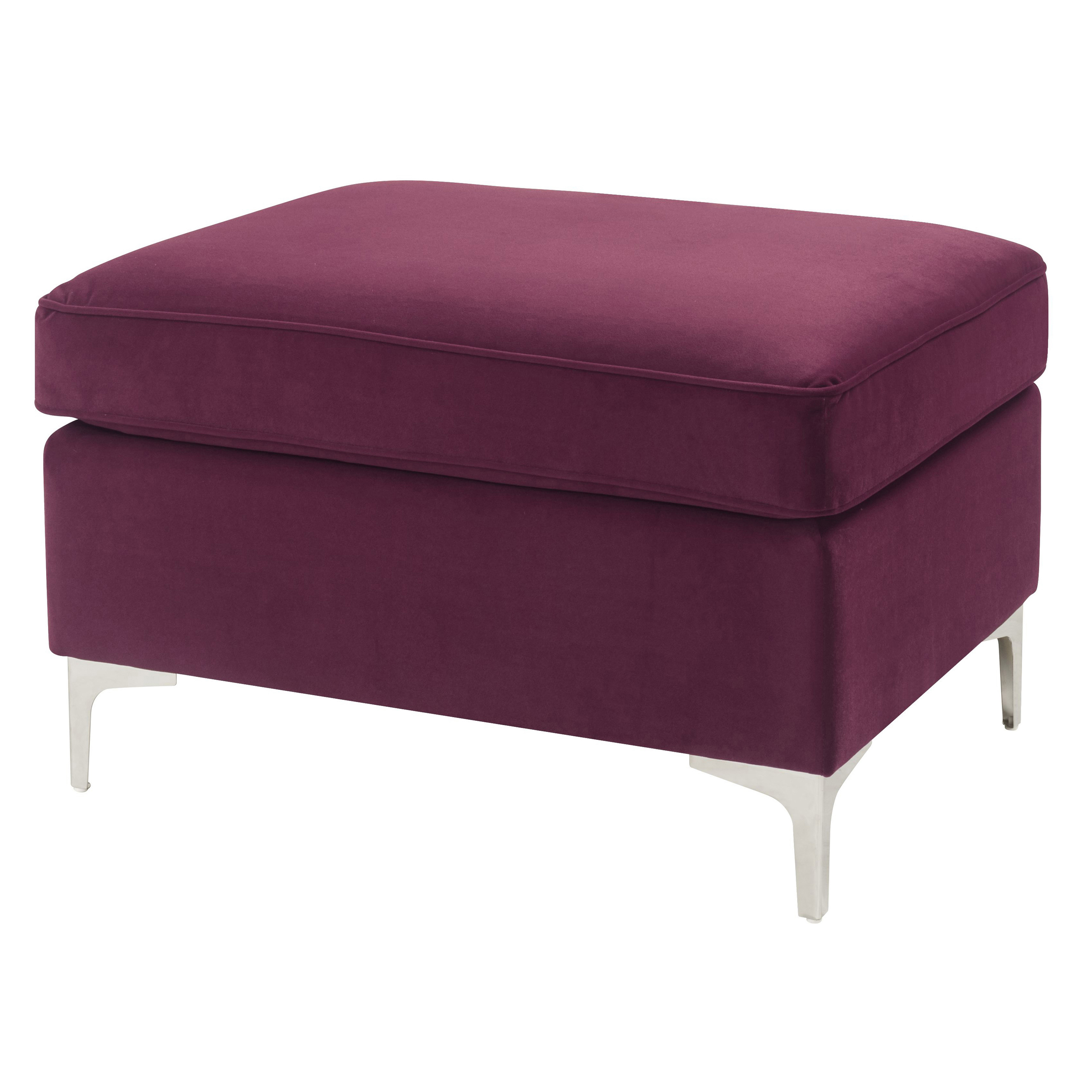 Burgundy Rectangle Ottoman