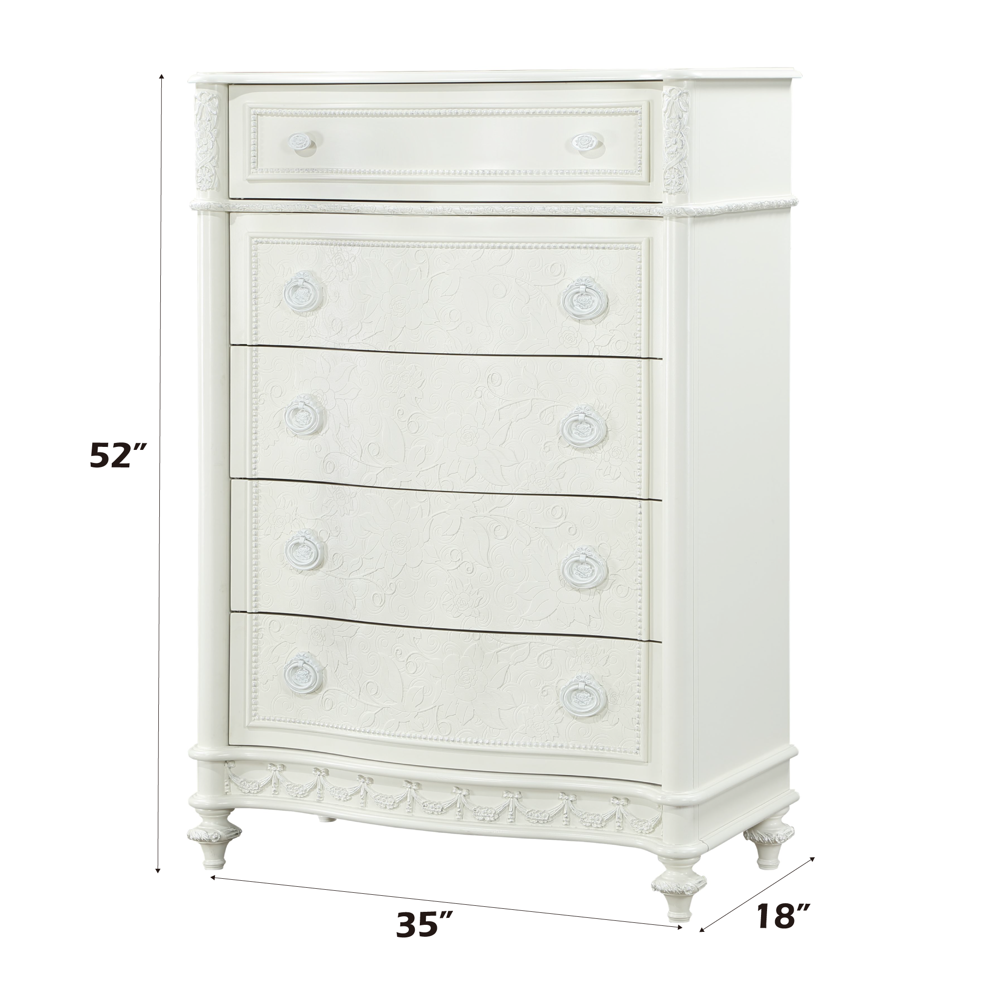 Ivory 5-Drawer Chest