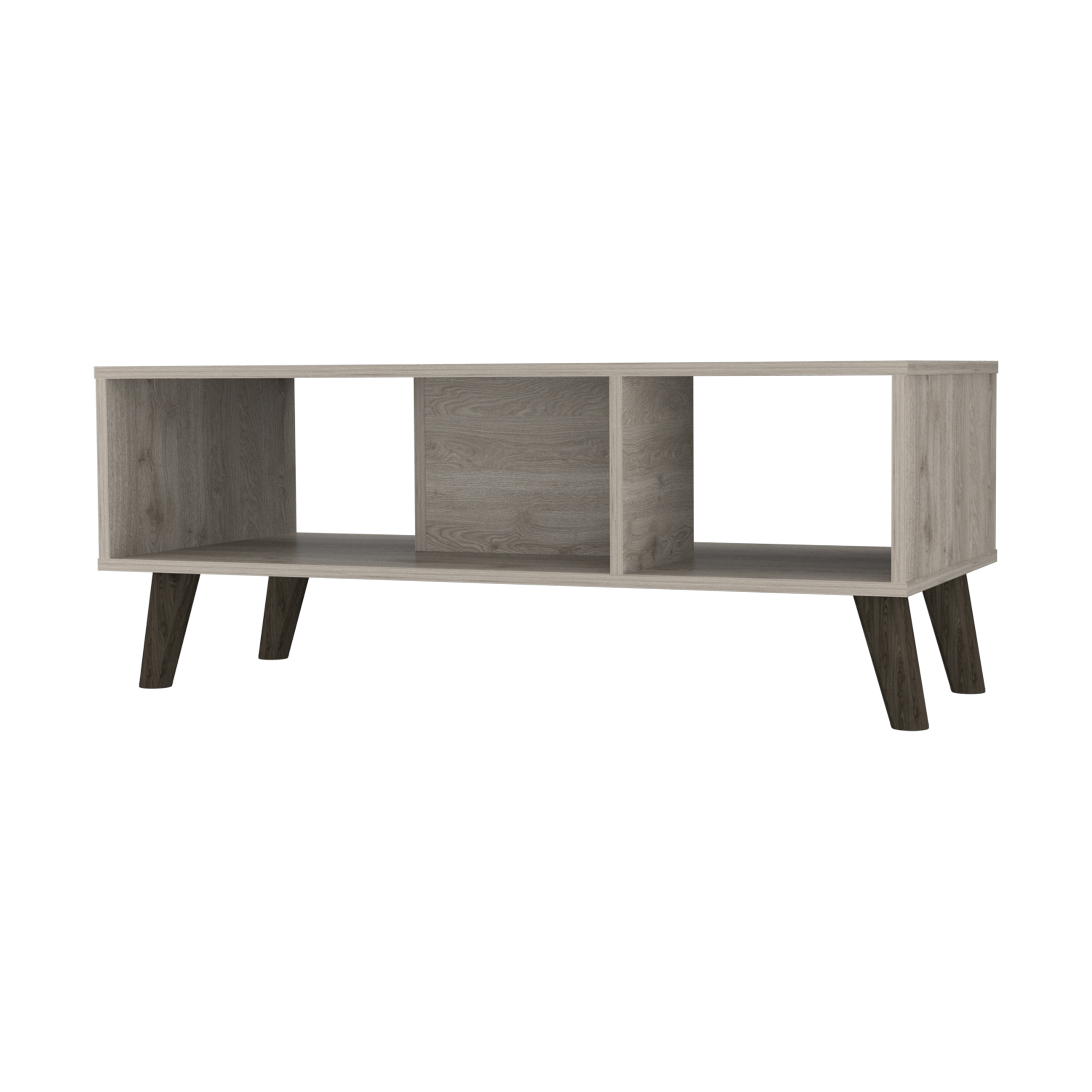 Light Grey 2-Shelf Rectangle Coffee Table