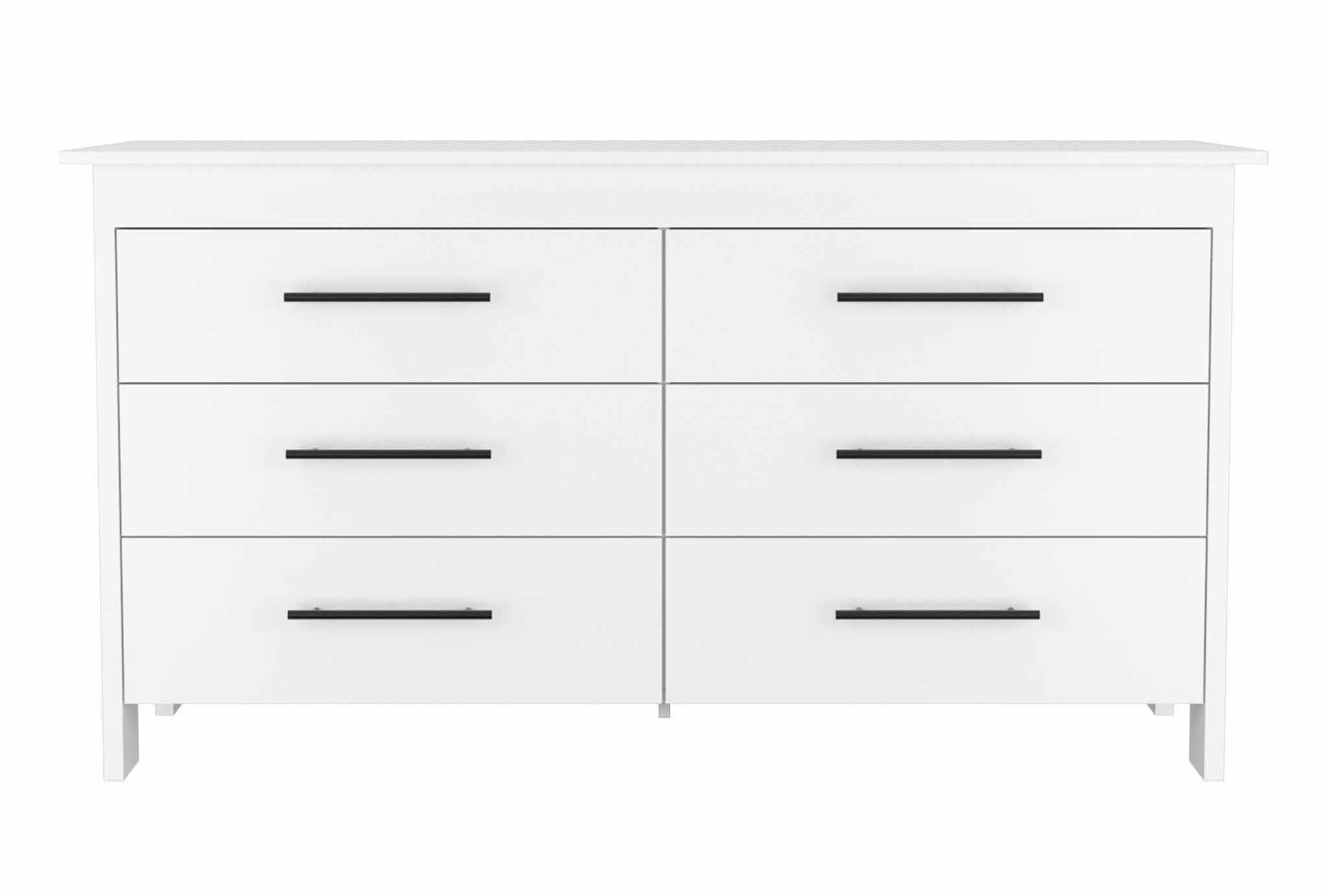 Southington 6-Drawer Rectangle Dresser White