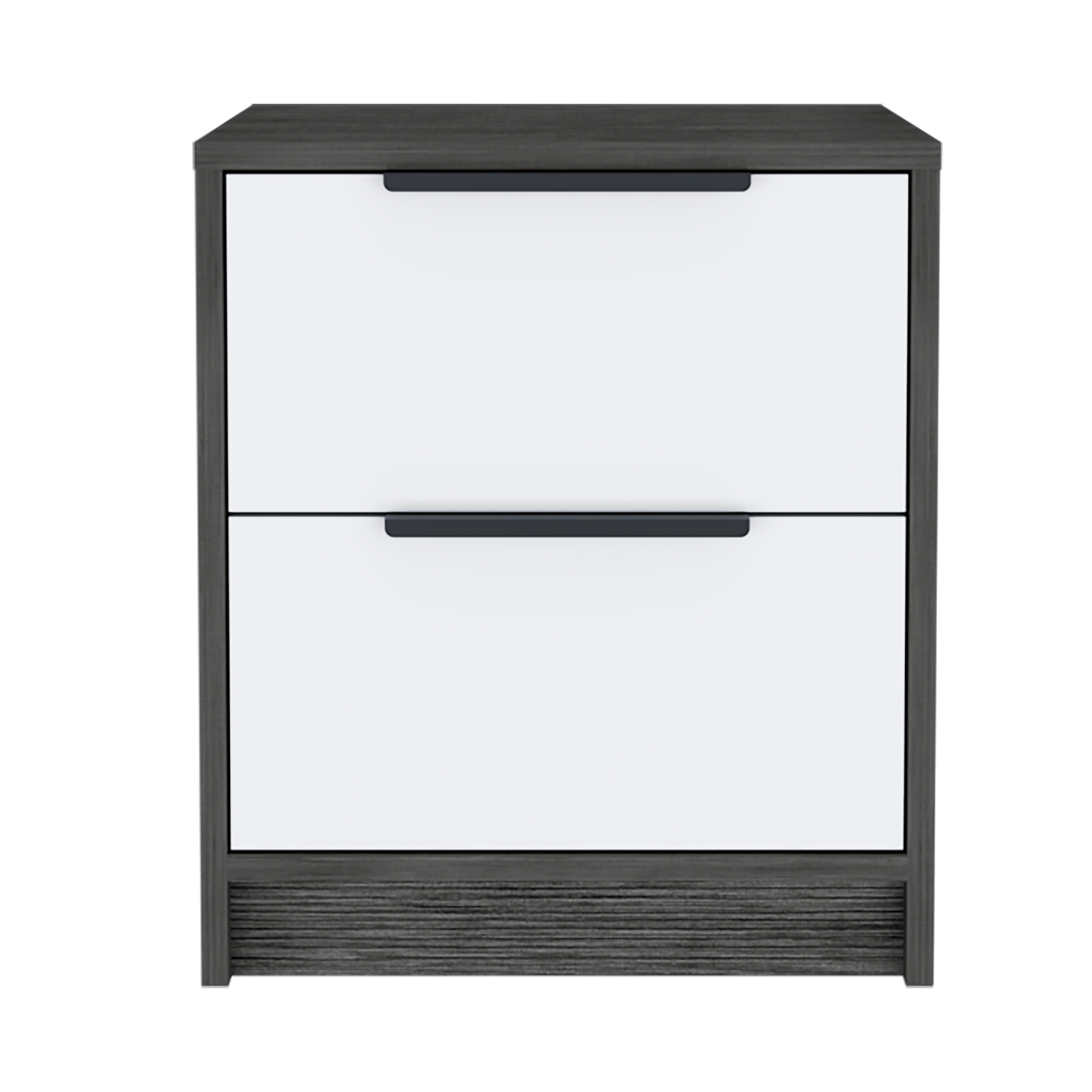 Smokey Oak and White 2-Drawer Nightstand