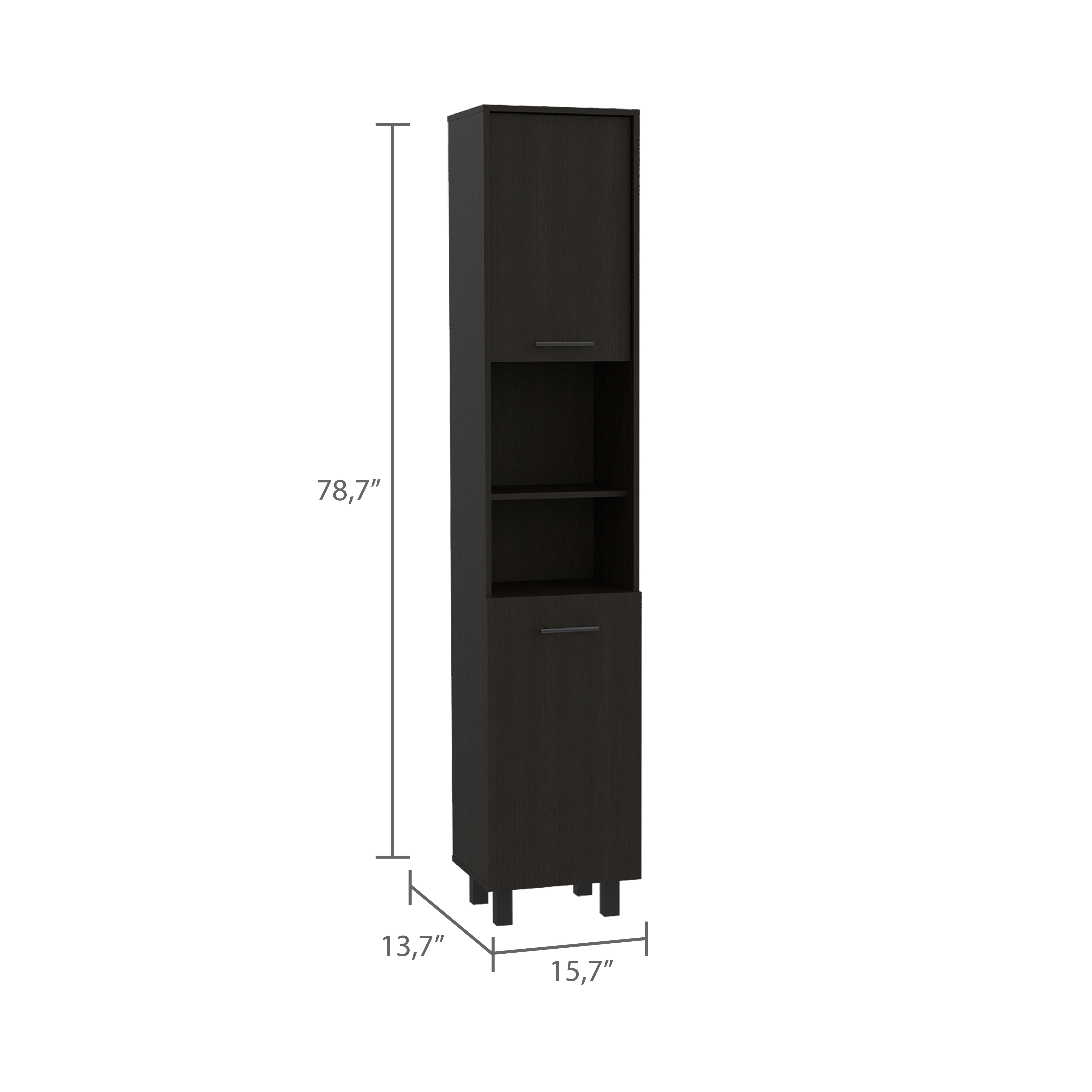 Thorndike 2-Shelf Rectangle Pantry Cabinet Black Wengue