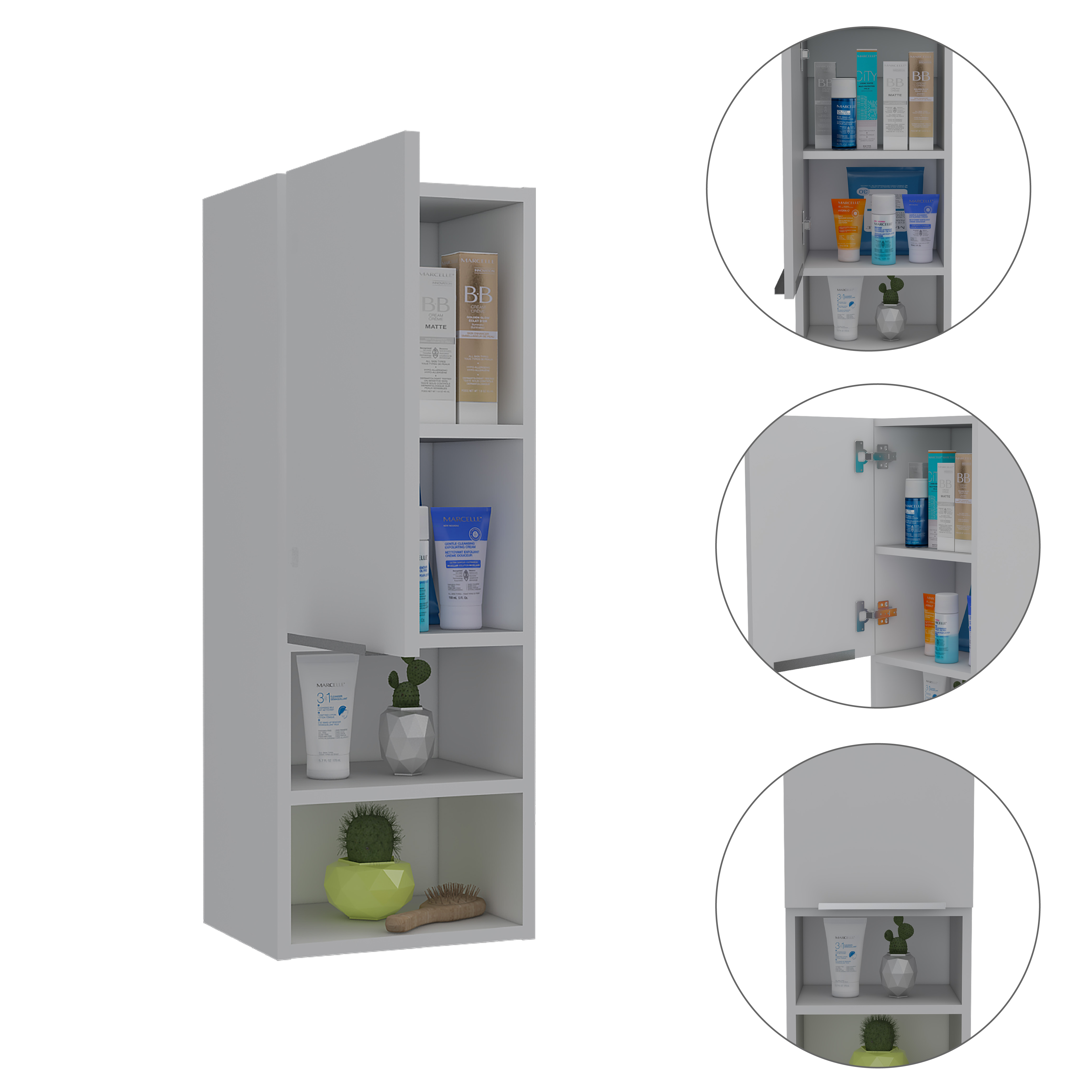 Kingston Rectangle 2-Shelf Medicine Cabinet  White