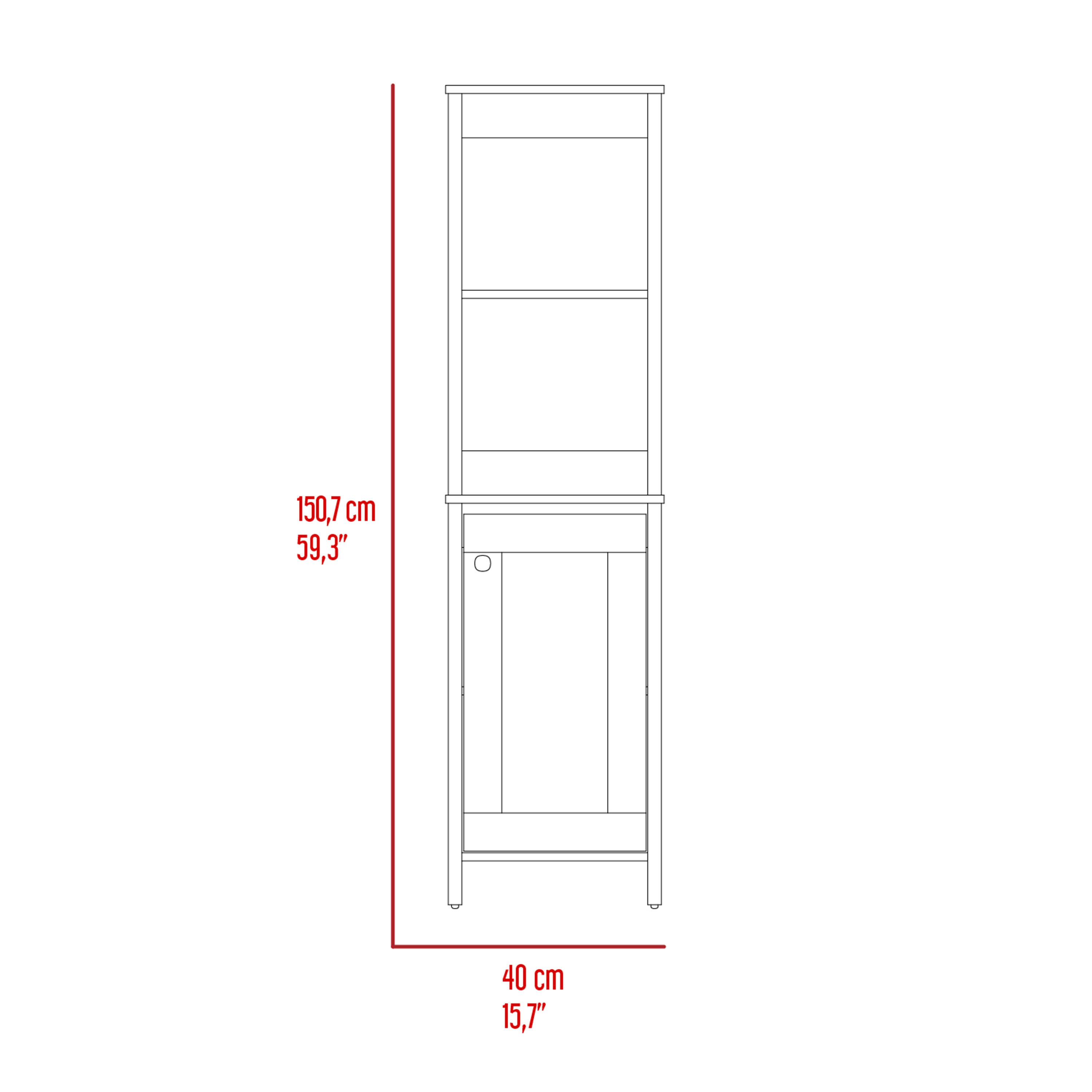 Hanover 4-Shelf Linen Cabinet Light Oak and White