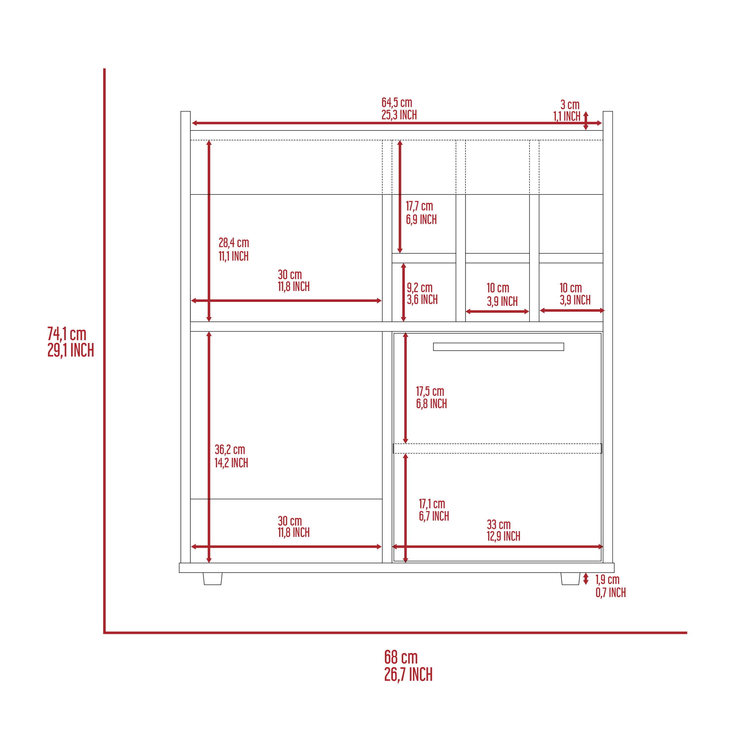 Smokey Oak 6-Bottle 2-Shelf Bar Cabinet