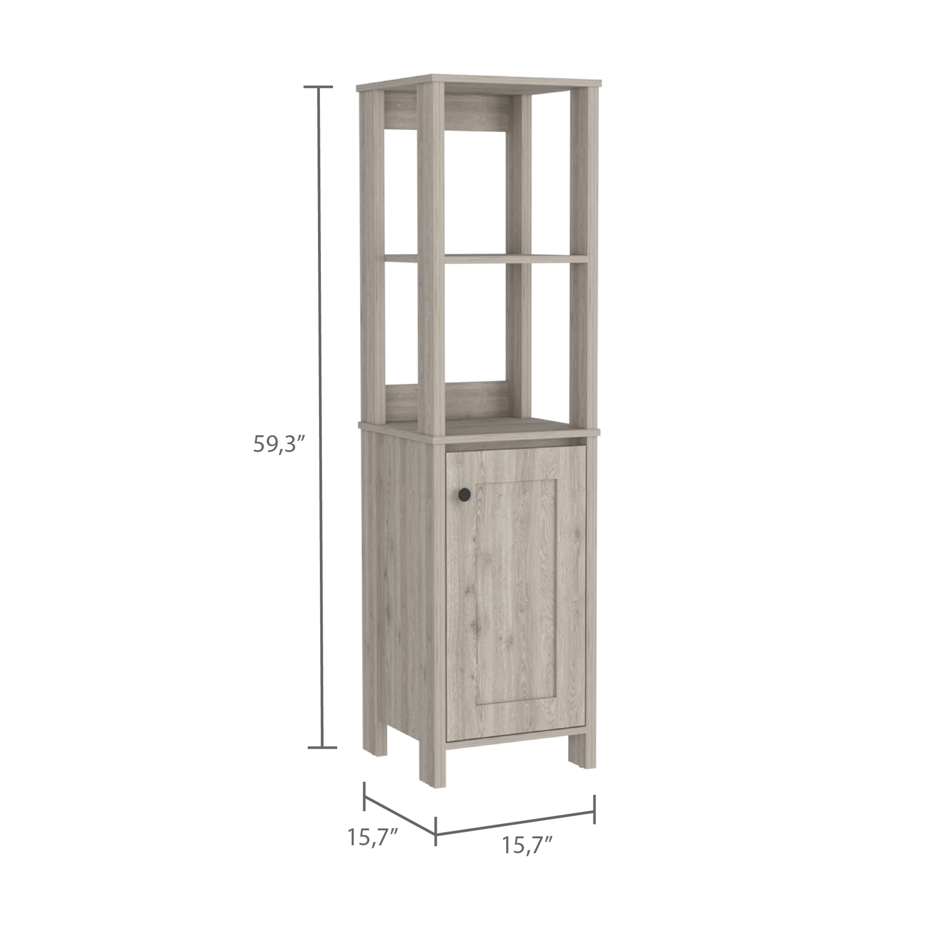 Hanover 4-Shelf Linen Cabinet Light Grey