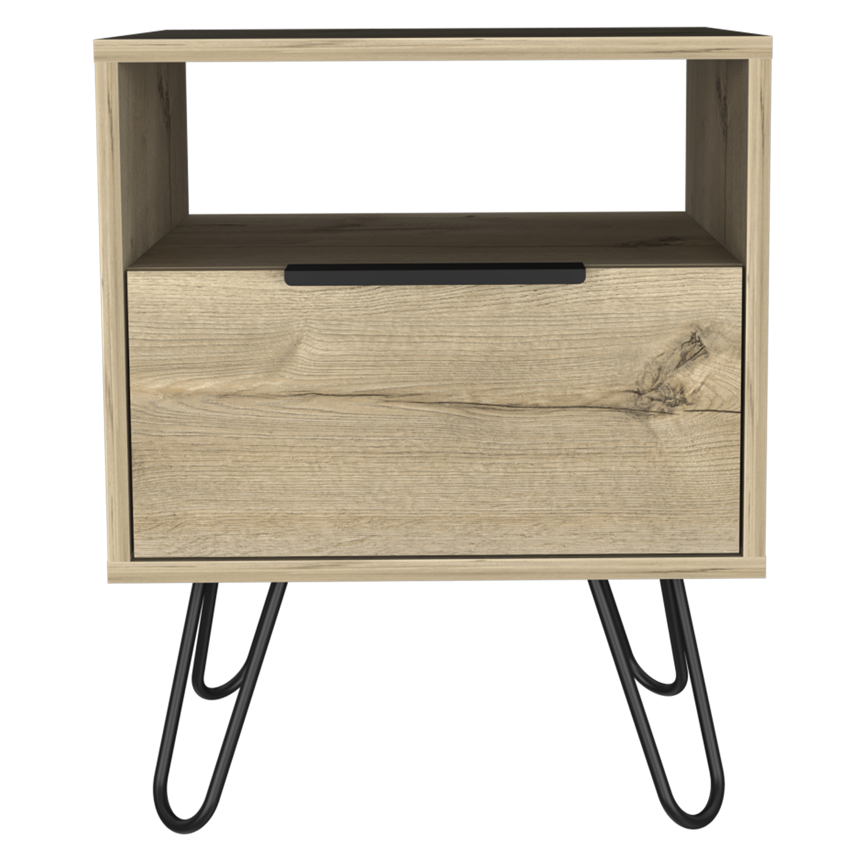 Light Oak 1-Shelf 1-Drawer Nightstand