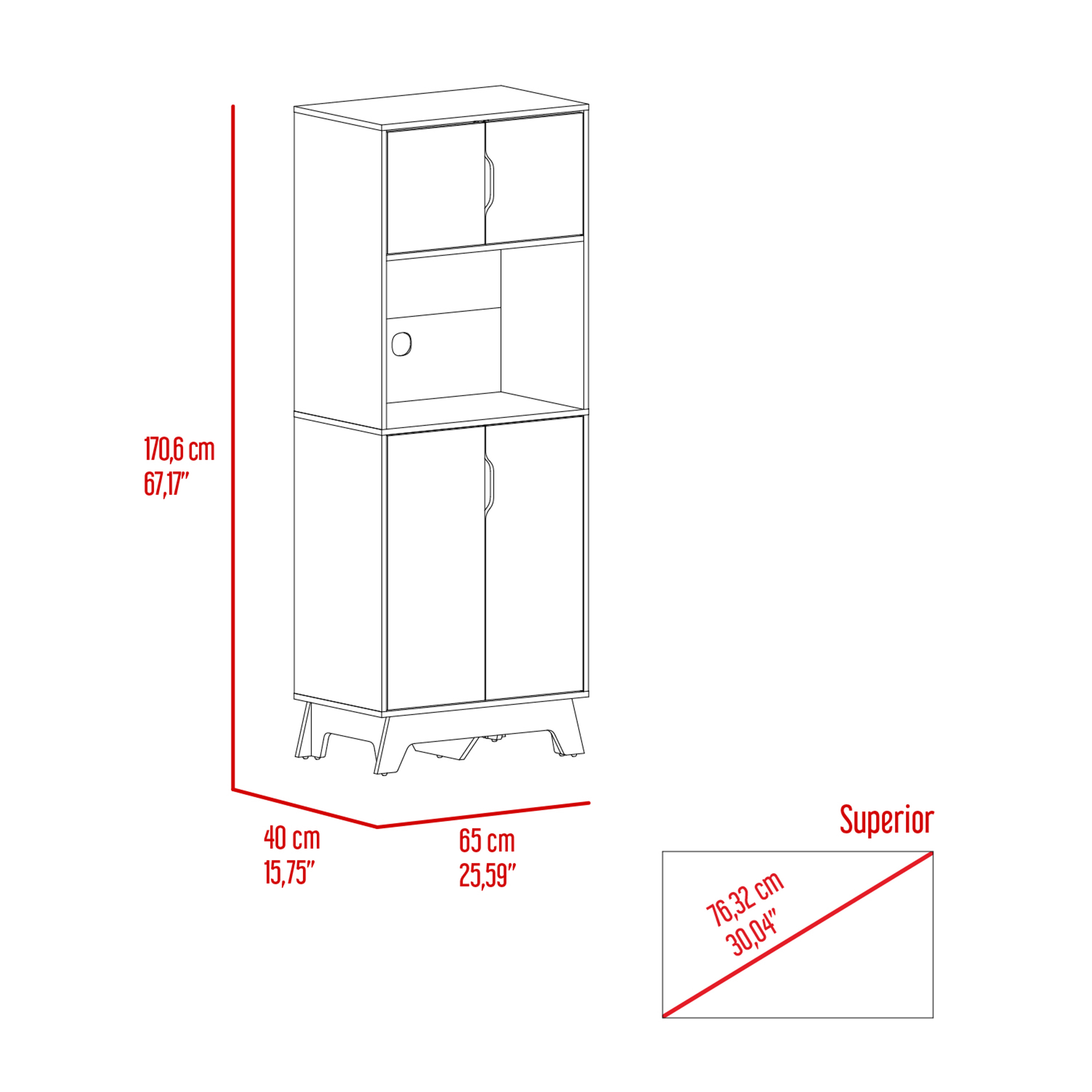 Danville 1-Drawer Microwave Pantry Cabinet Light Oak and White