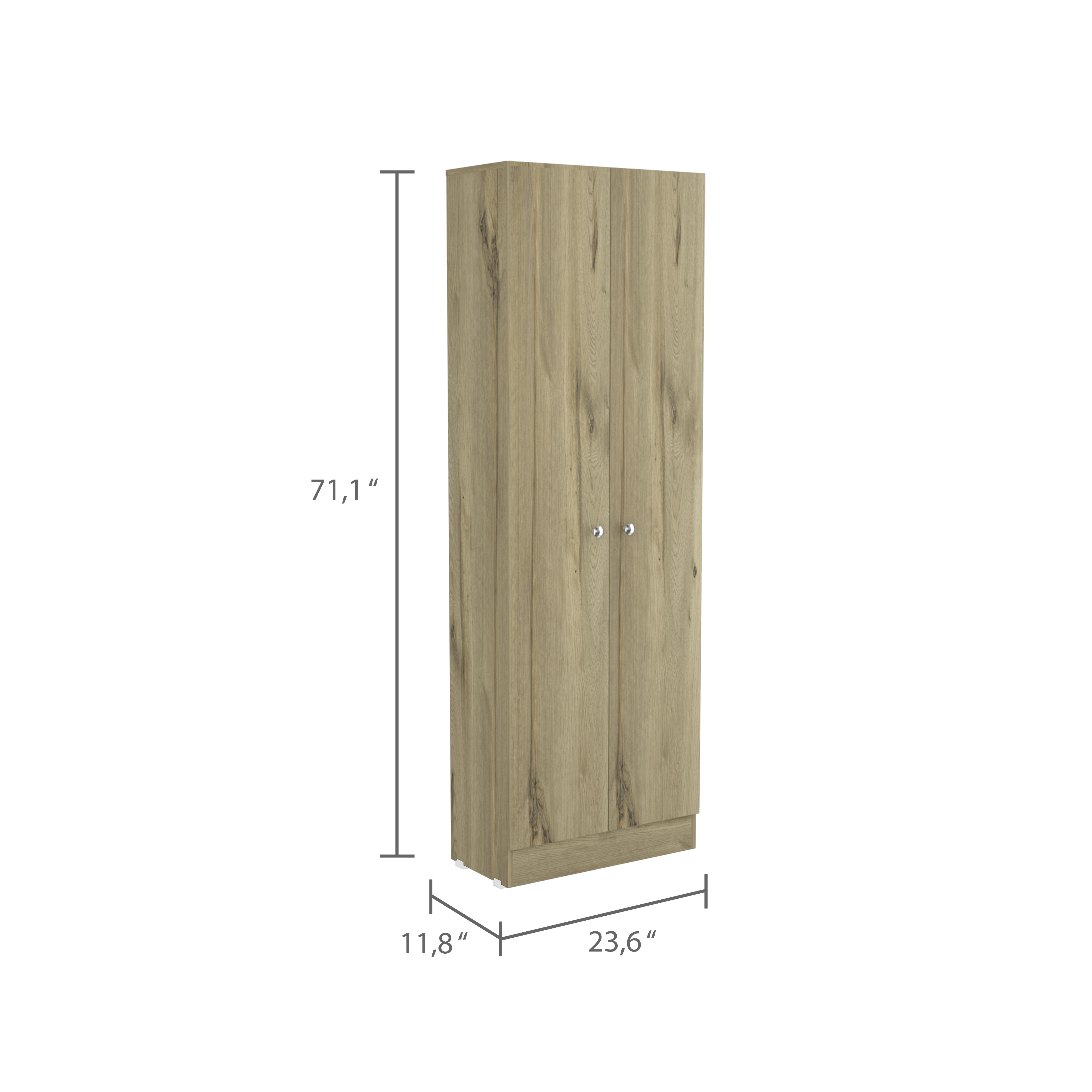 Buxton Rectangle 2-Door Storage Tall Cabinet Light Oak and Black Wengue