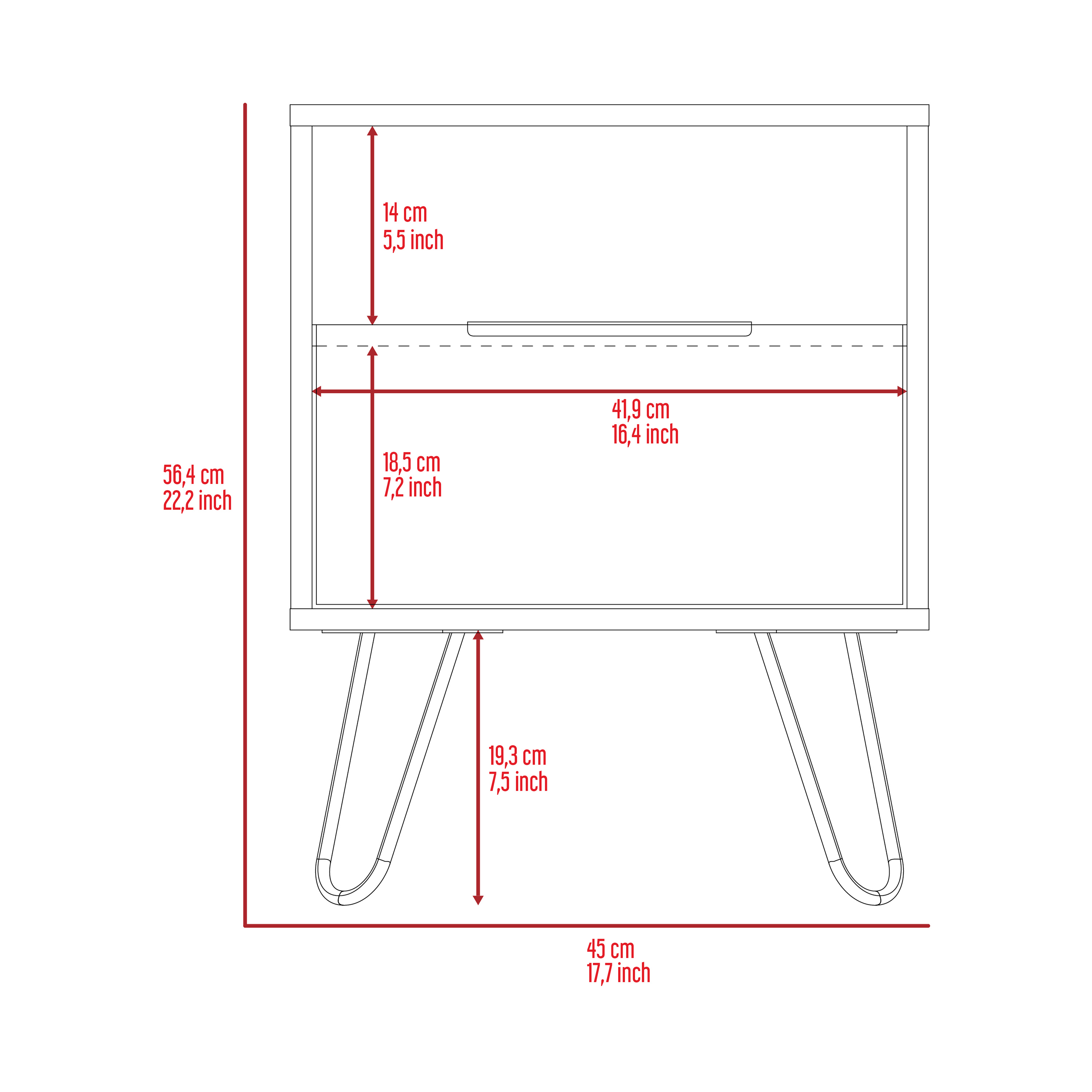 Light Oak 1-Shelf 1-Drawer Nightstand