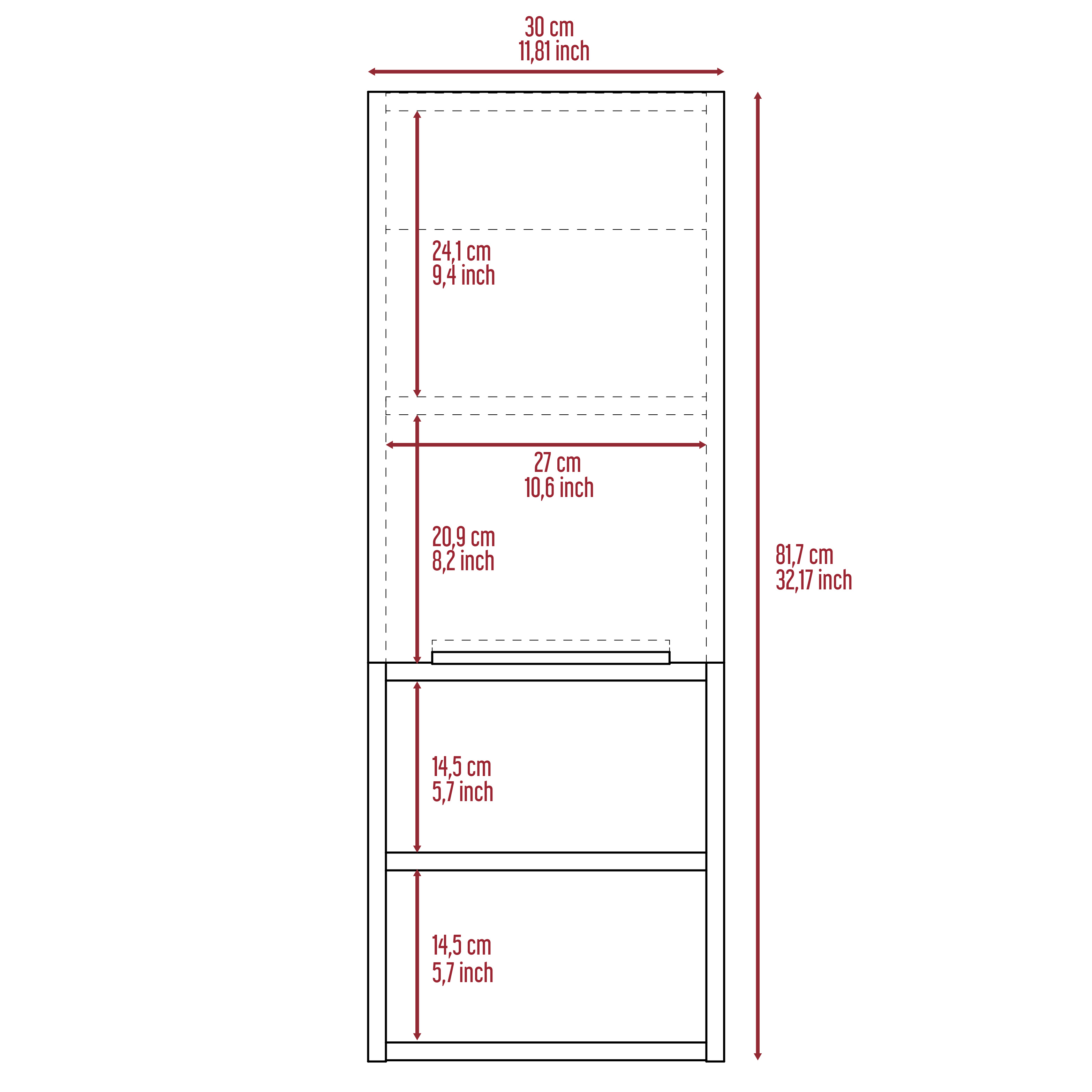 Light Grey 2-Shelf Bathroom Cabinet