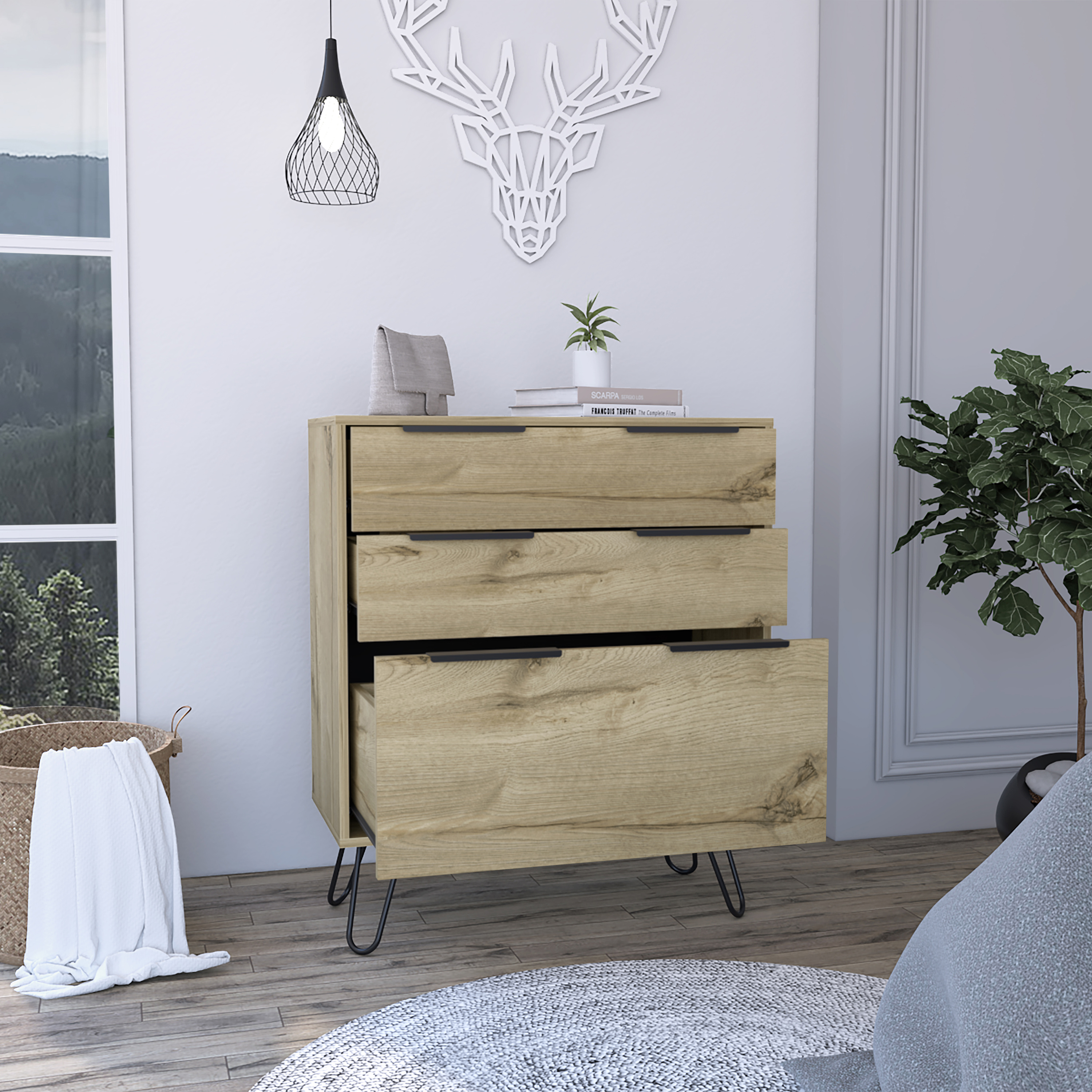 Kirsage 3-Drawer Dresser Light Oak