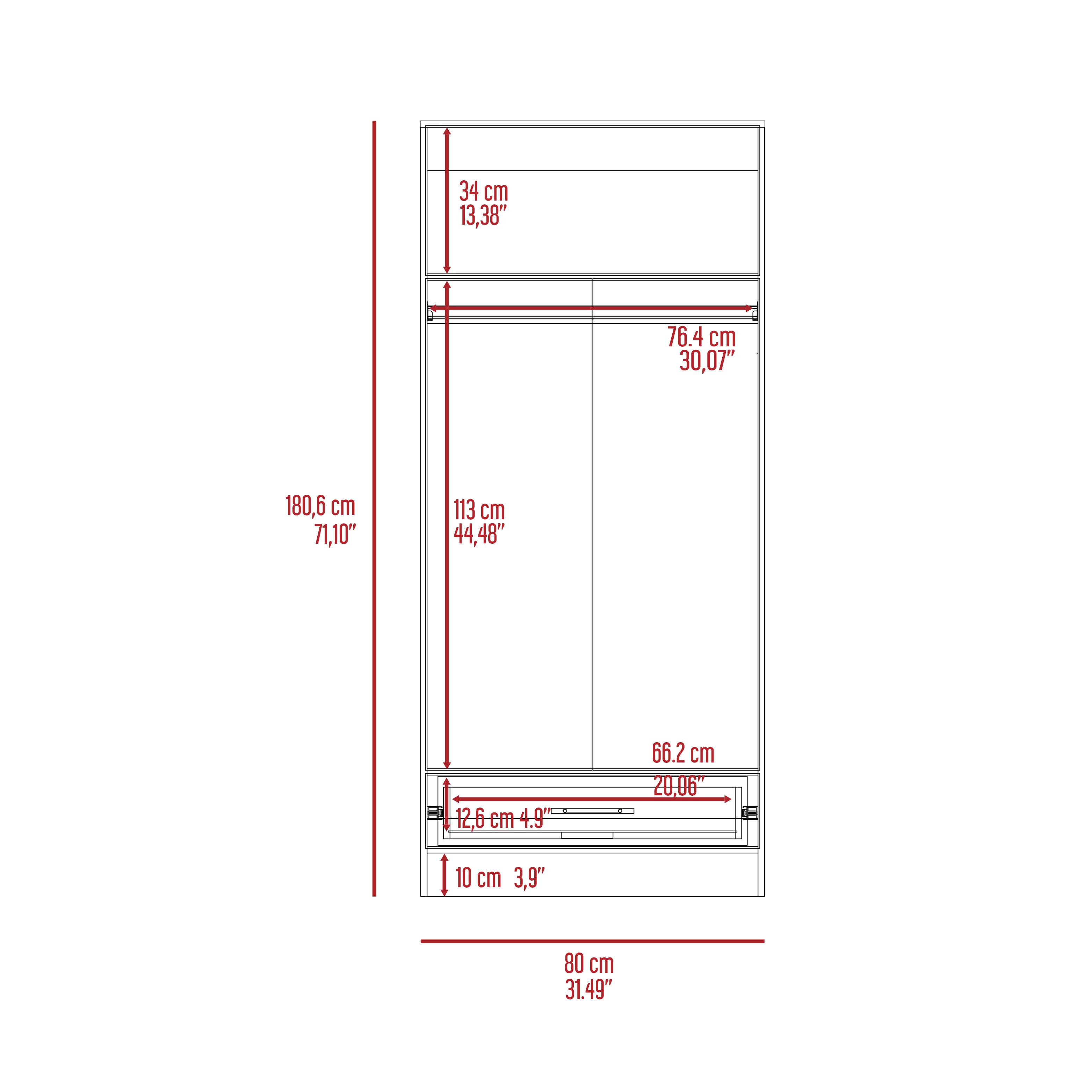 Conway Rectangle Armoire Light Gray