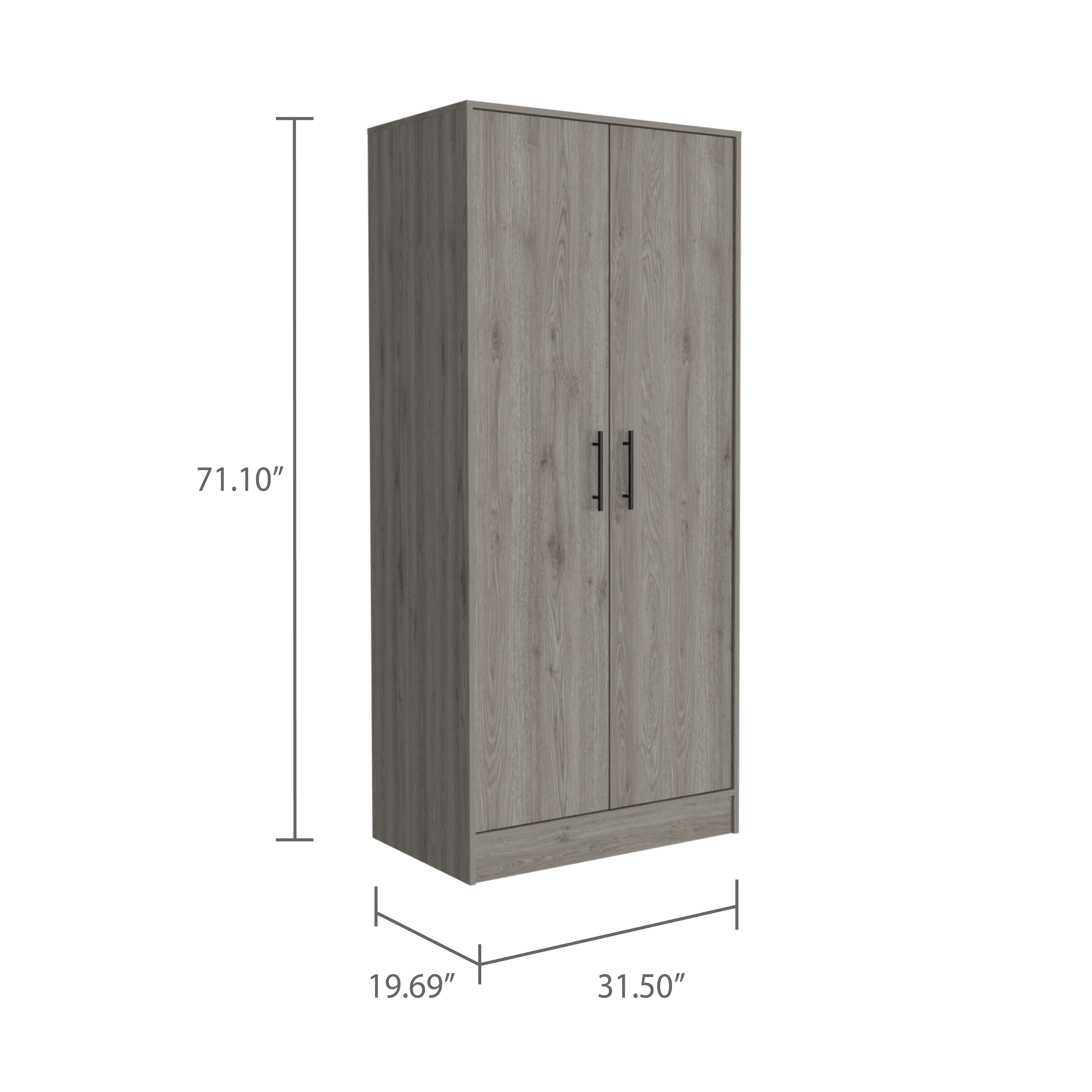 Conway Rectangle Armoire Light Gray