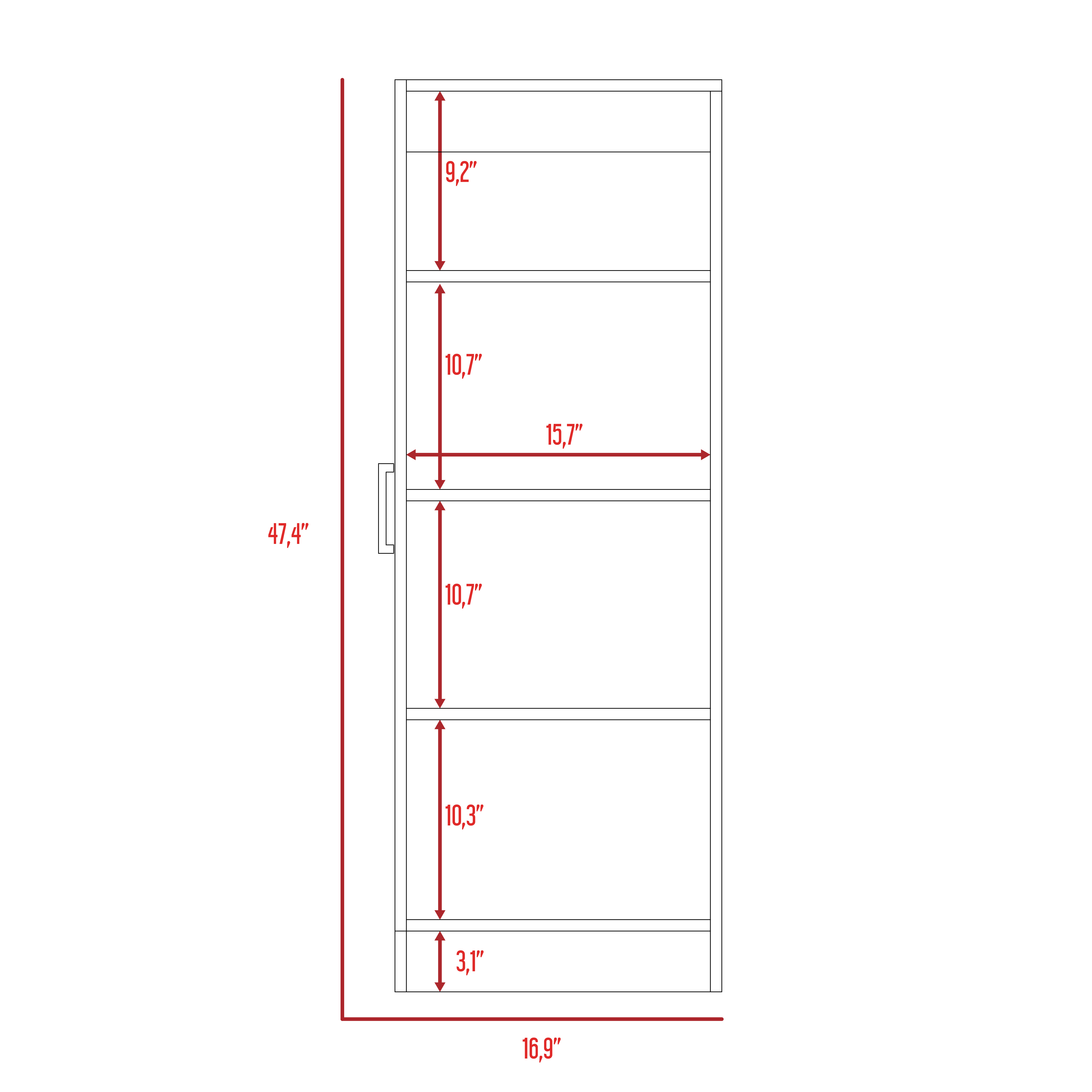 Richmond Rectangle Pantry Cabinet White