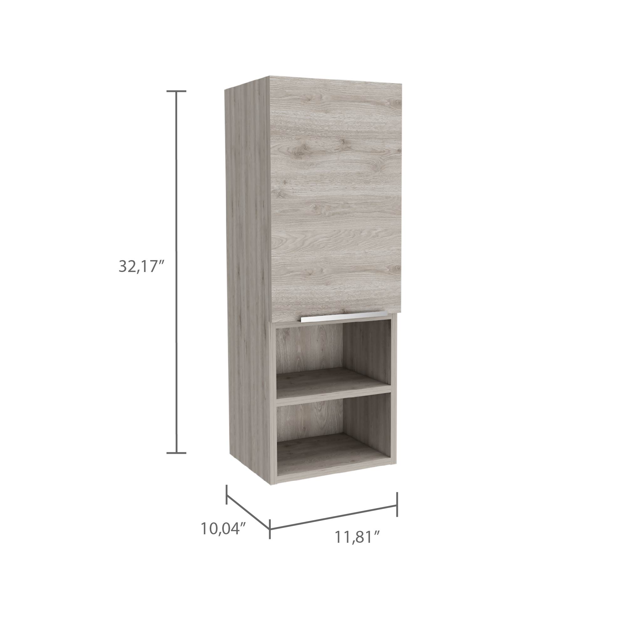 Light Grey 2-Shelf Bathroom Cabinet