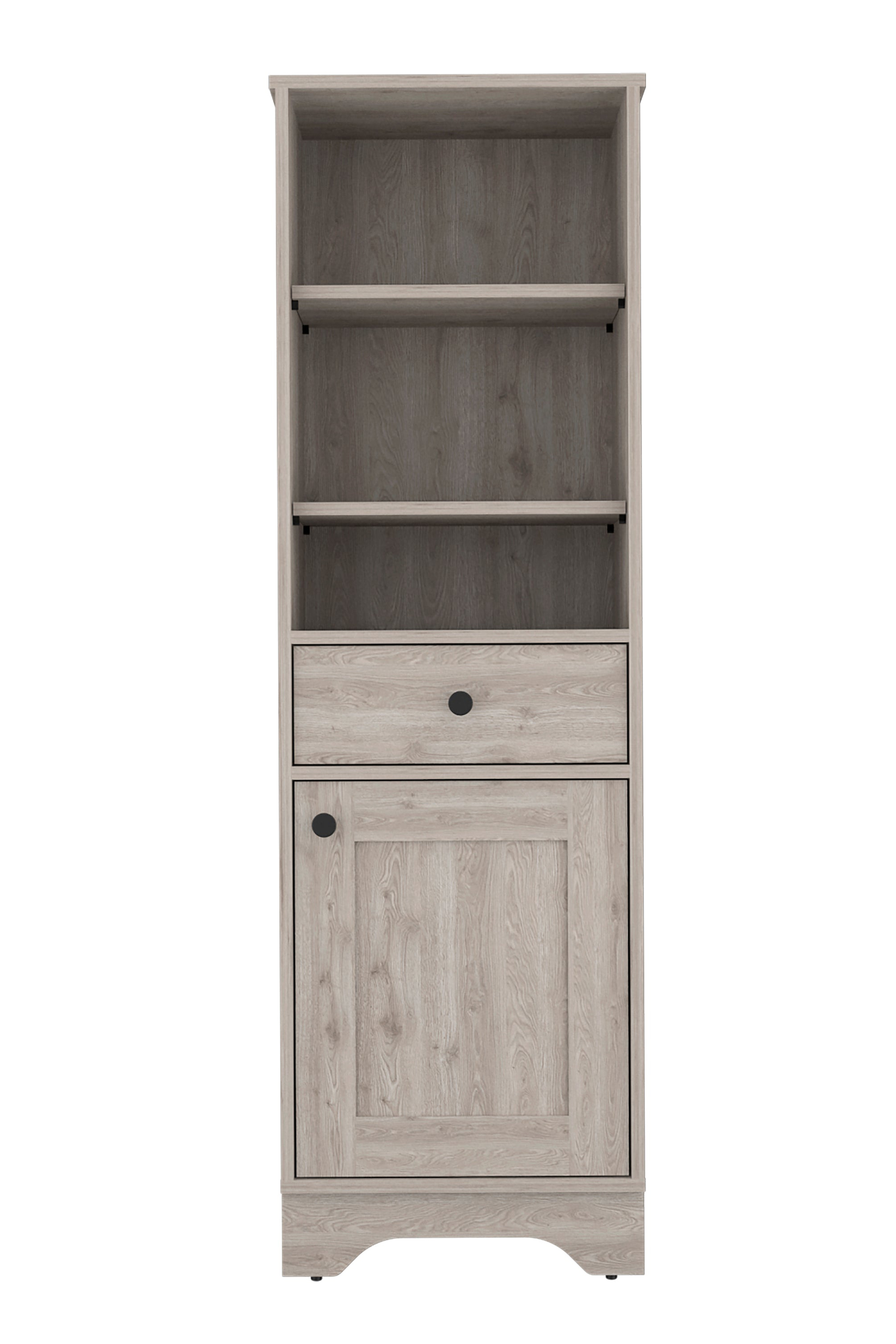 Light Grey 1-Drawer 3-Shelf Linen Cabinet