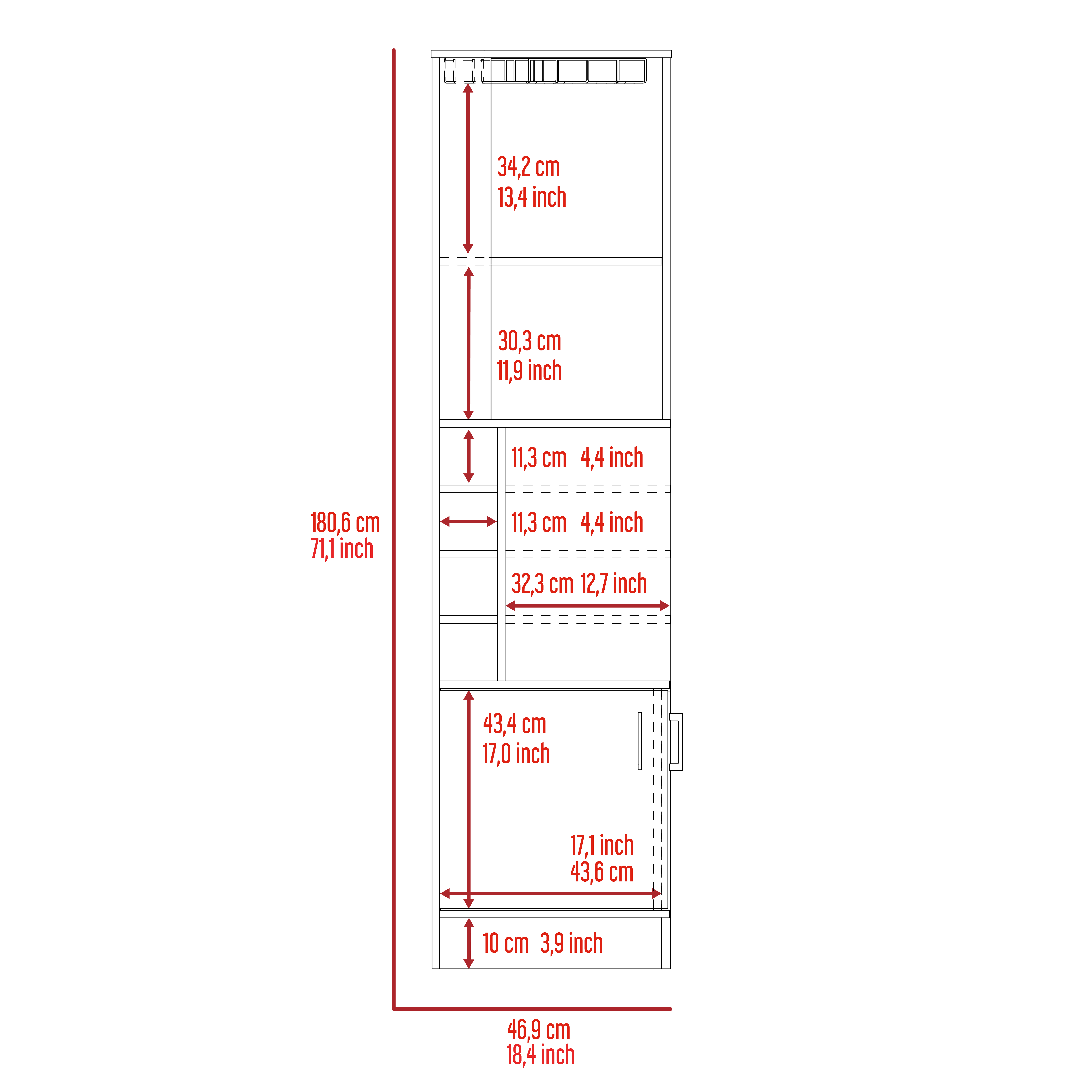 White 8-Bottle 2-Shelf Bar Cabinet