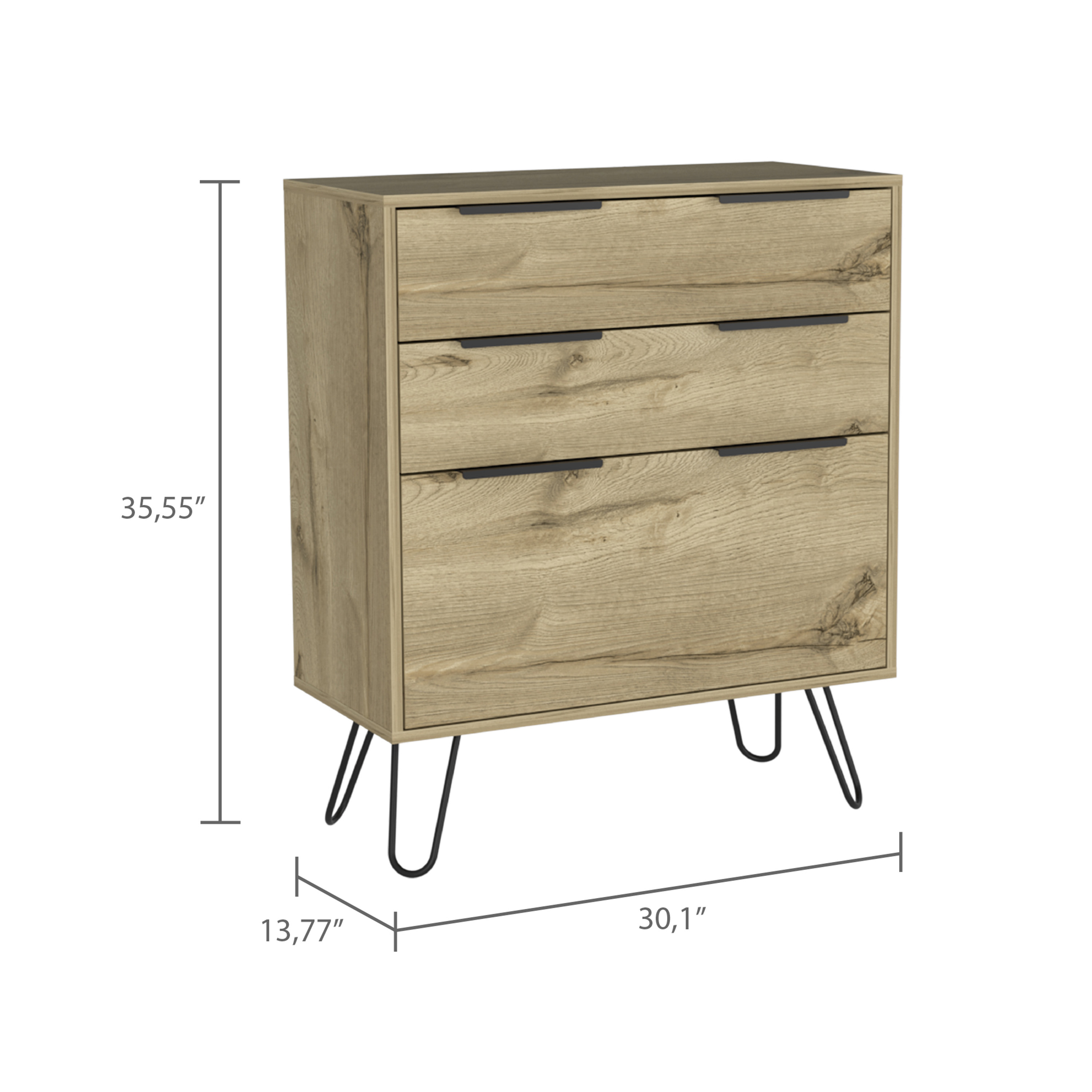 Kirsage 3-Drawer Dresser Light Oak