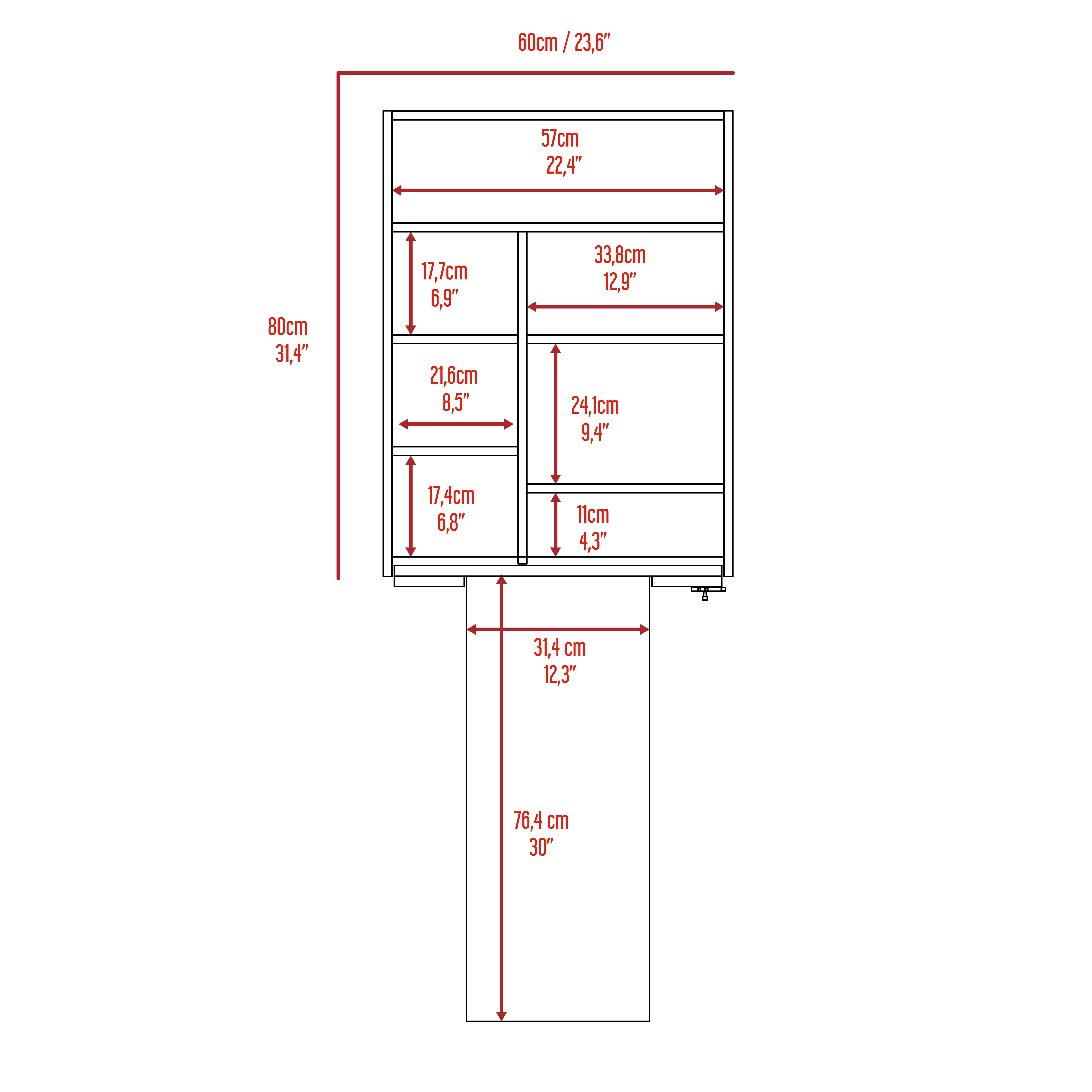 Wakeman Rectangle Foldable Desk White