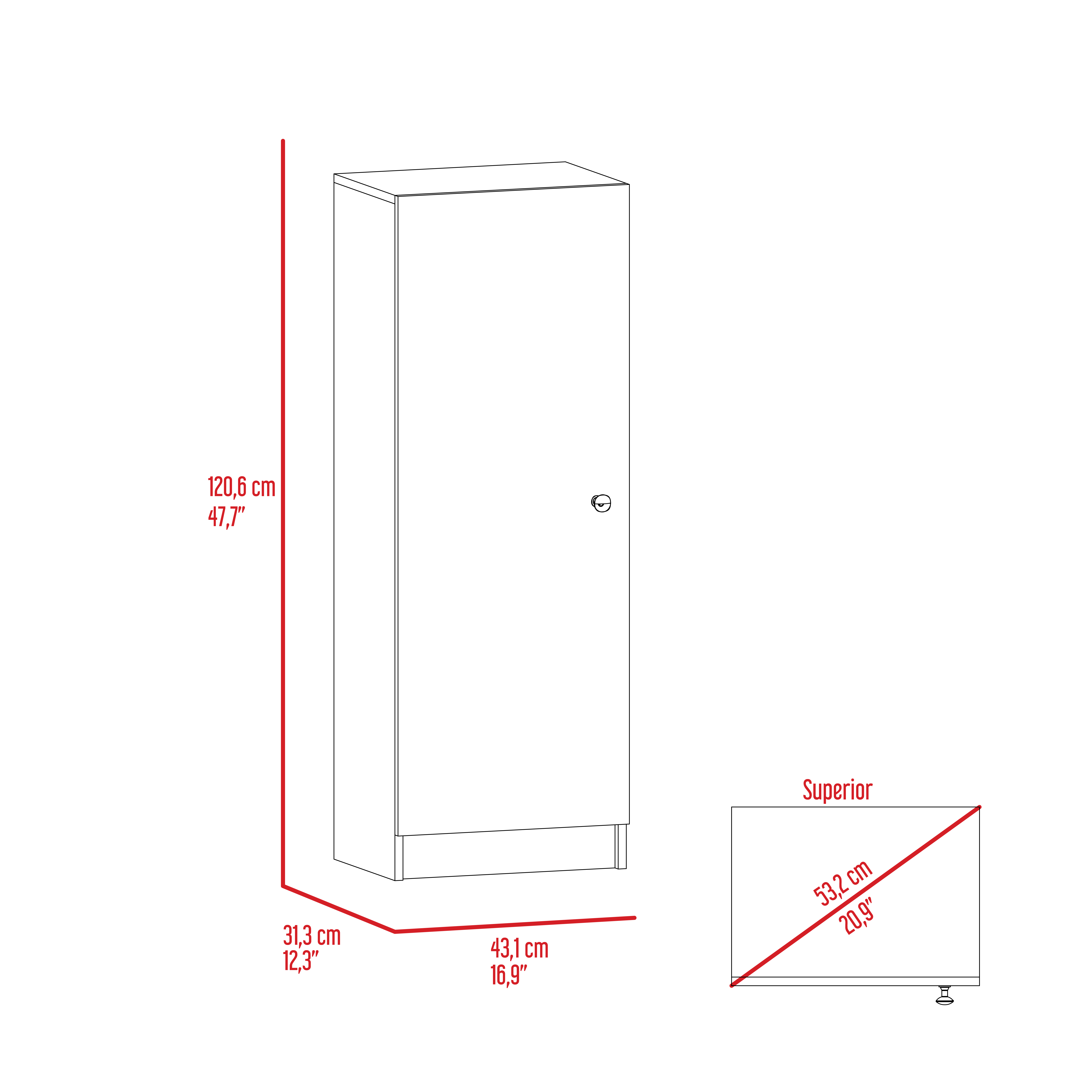 Richmond Rectangle Pantry Cabinet Black Wengue