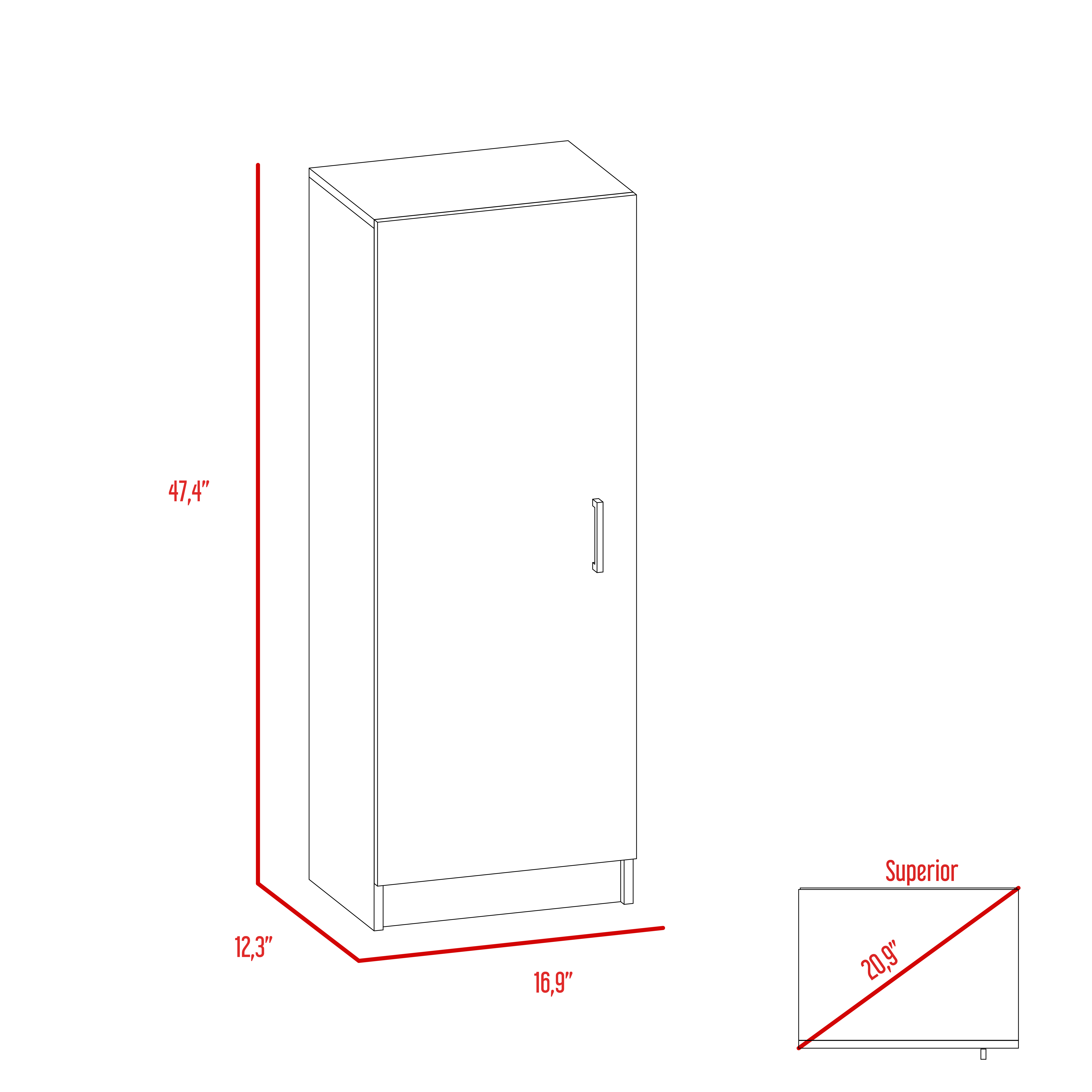 Richmond Rectangle Pantry Cabinet White